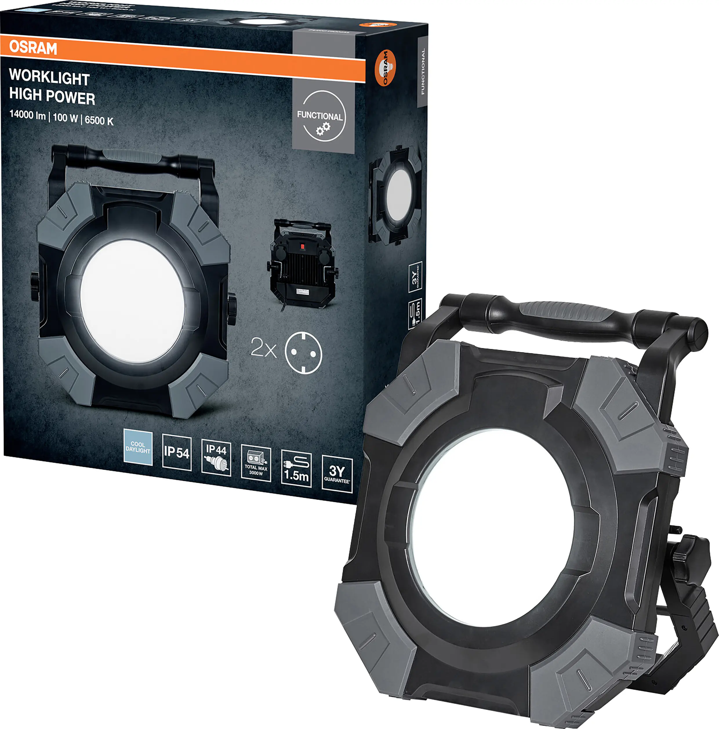 Osram LED Baustrahler Worklight Value 100 W kaltweiß schwarz