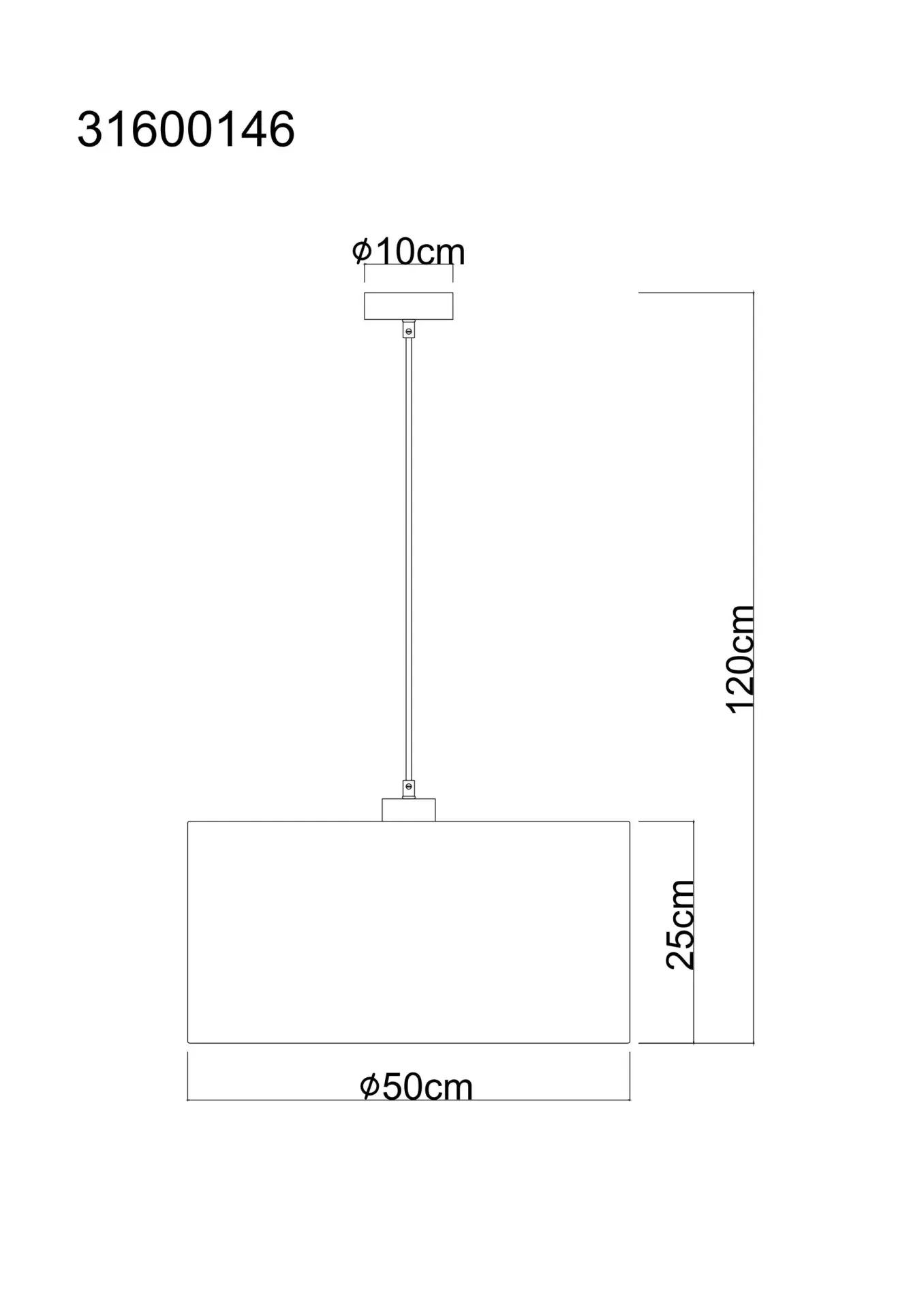 Globo Hängeleuchte Jule Ø 50 cm E27 H120 cm weiß