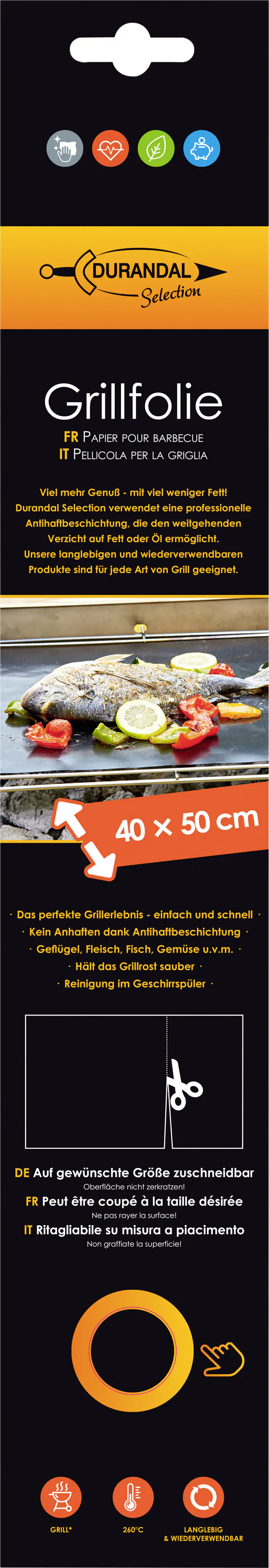 Durandal Selection Grillfolie Antihaft 40 x 50 cm