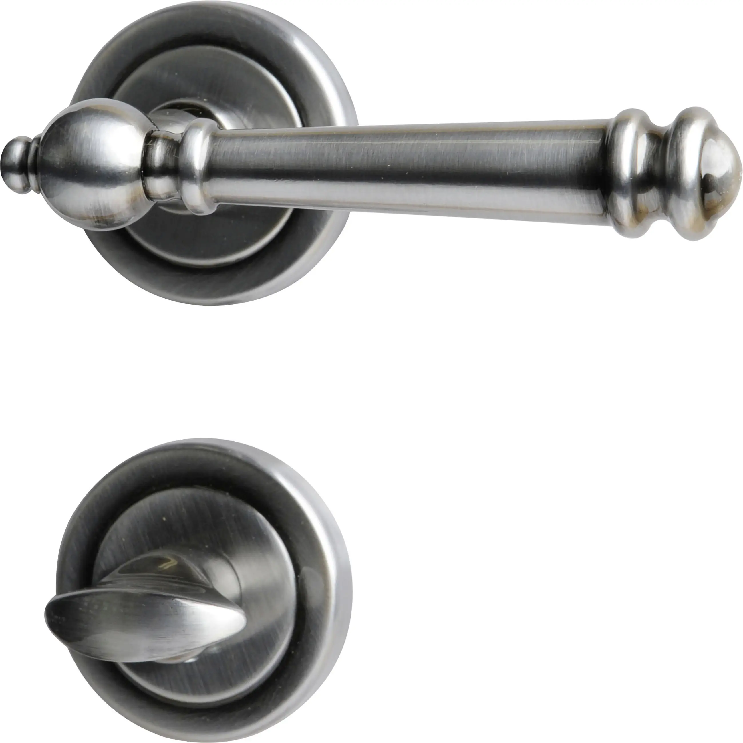 Südmetall WC-Türgriff-Garnitur Rosette Mount Blanc Messing satiniert grau Ø 55 mm