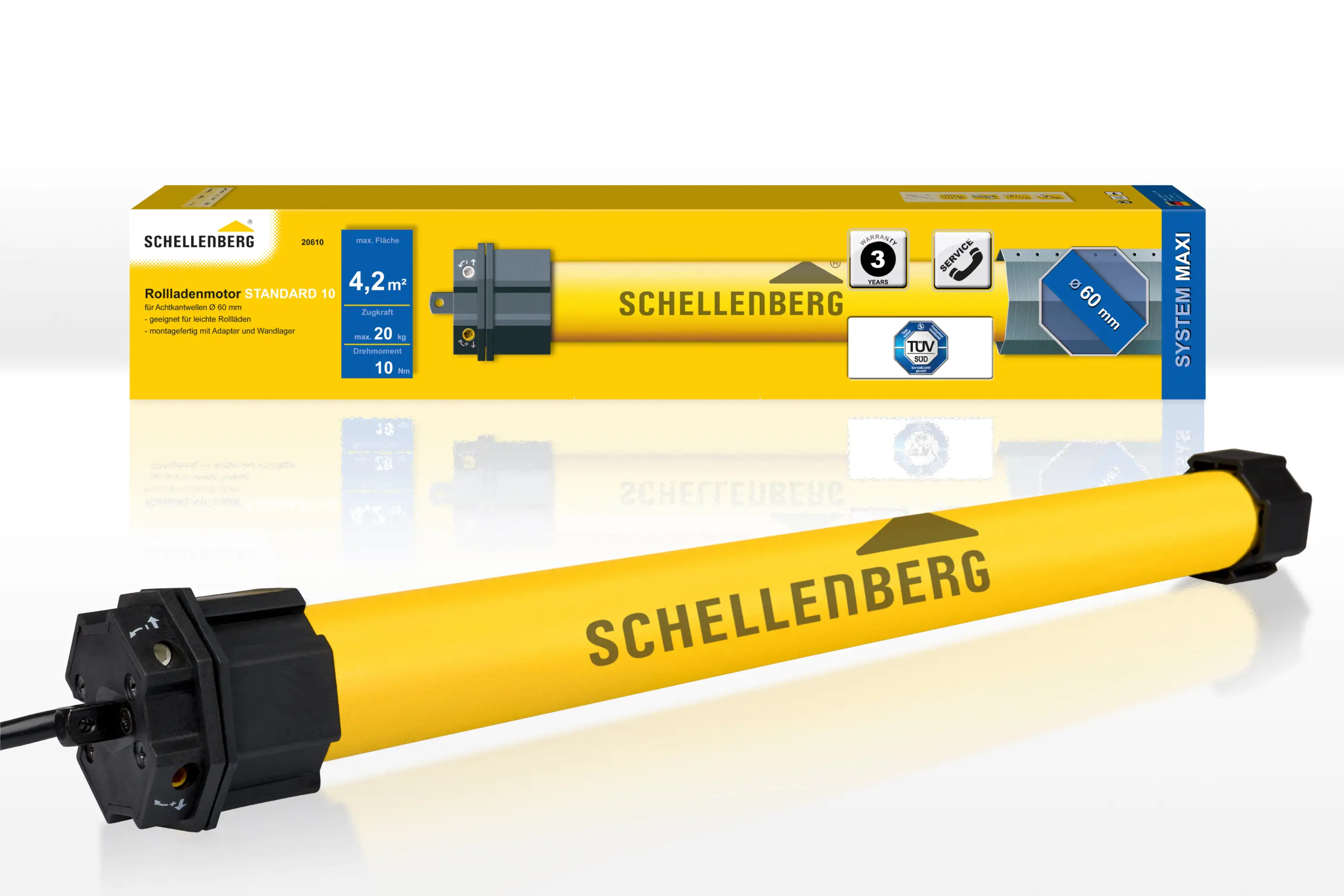 Schellenberg Rohrmotor Maxi Standard 10 Nm für 60 mm Achtkantwelle Schellenberg Rohrmotor Maxi Standard 10 Nm für 60 mm Achtkantwelle