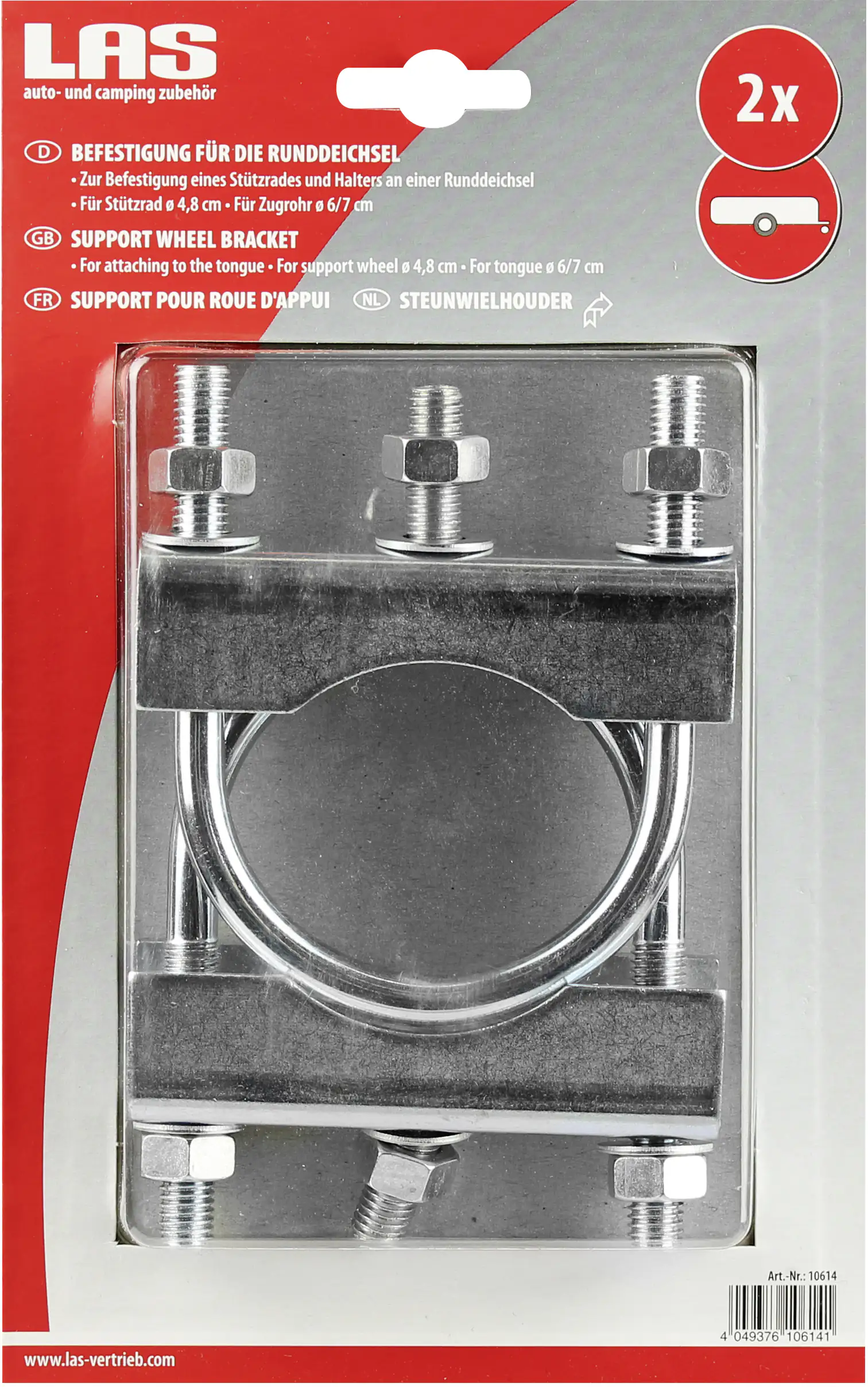 LAS Befestigung des Stützradhalters für die Runddeichsel 2x
