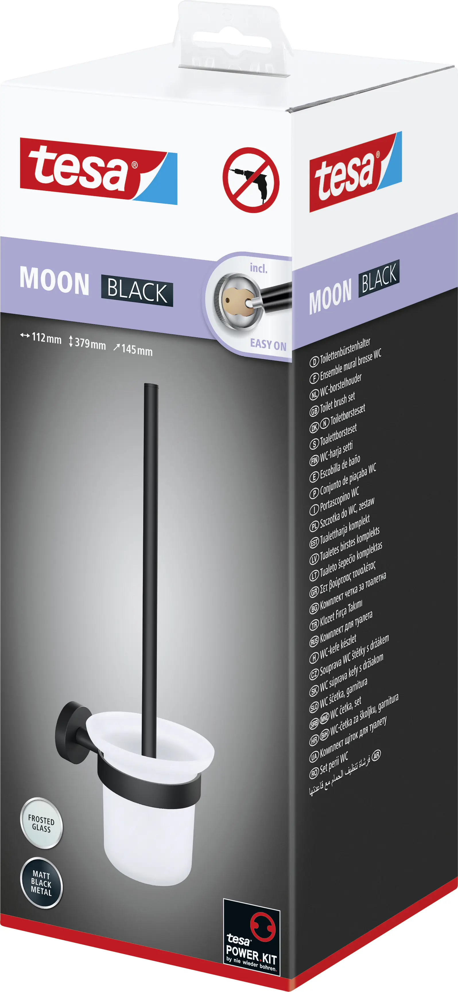 Tesa WC-Bürstengarnitur MOON schwarz