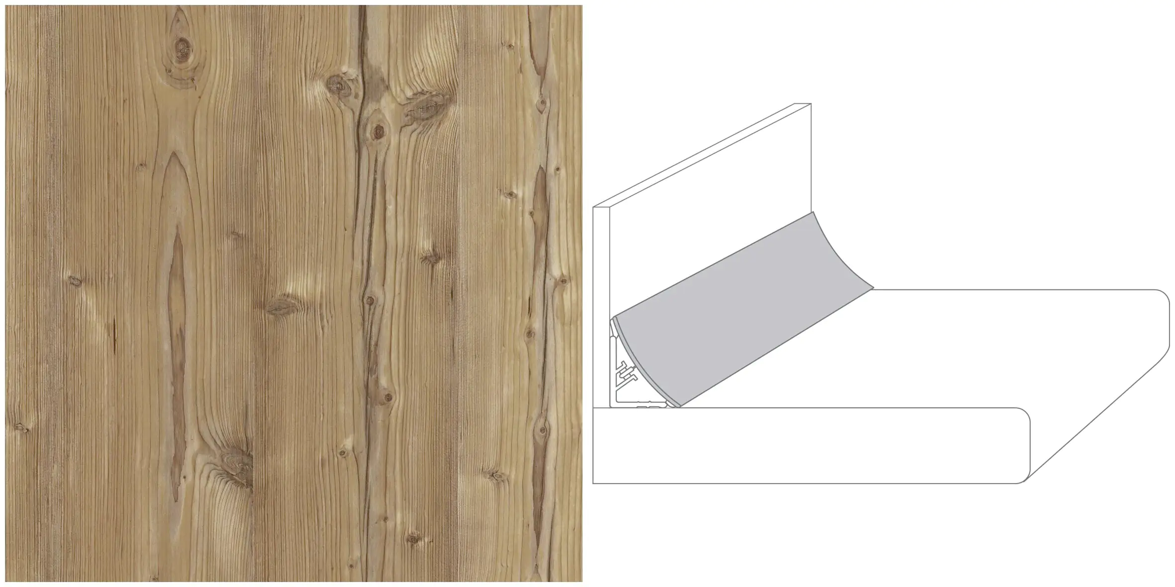 GetaElements  Wandanschlußprofil Plus KIR967 Kiefer rustikal 300x2x3 cm