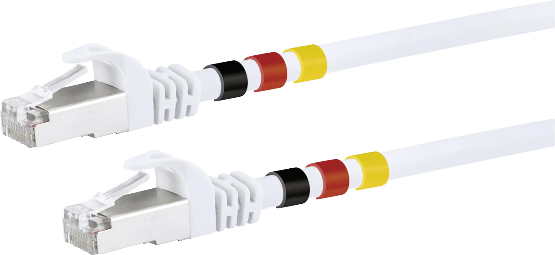 Schwaiger Netzwerkkabel CAT7 2x 3 Farbringe 0,5 m