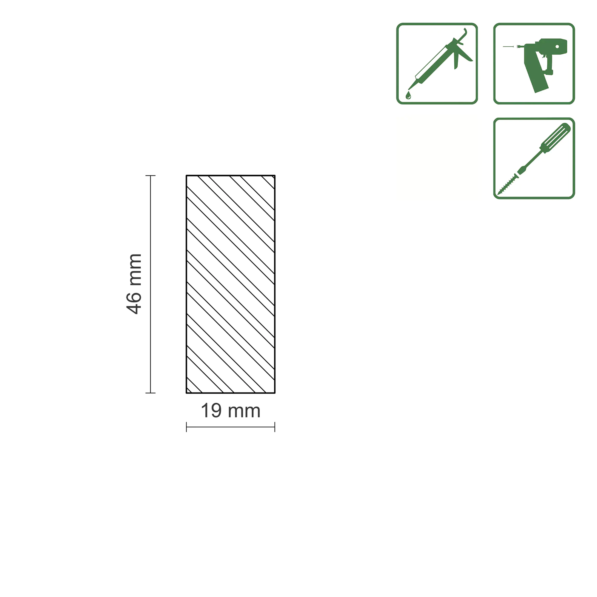 FN Neuhofer Flachleiste 100 cm 46 x 19 mm Fichte/Kiefer