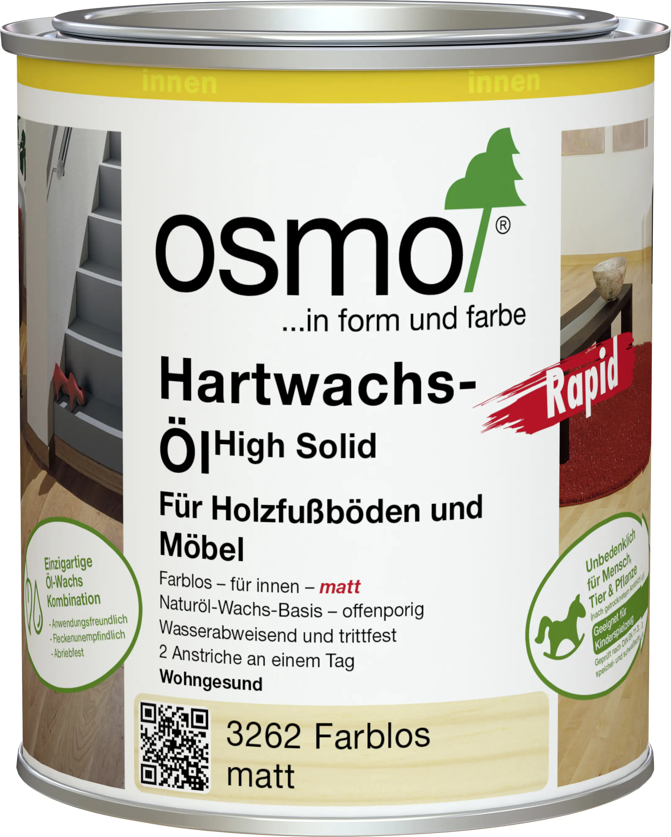 Osmo Hartwachsöl 750 ml farblos matt Rapid