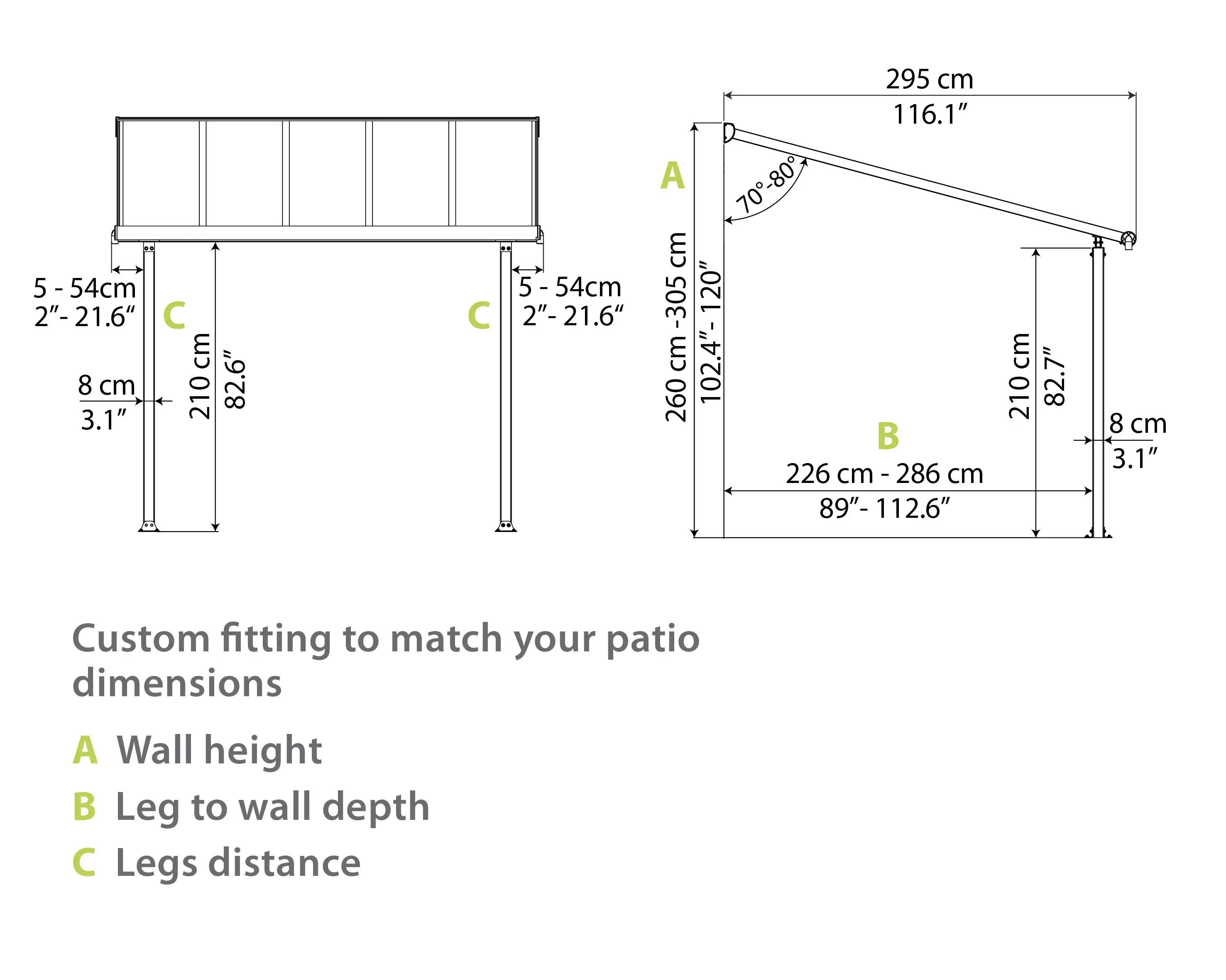 Canopia Terrassenüberdachung Olympia 3x9.8 weiß