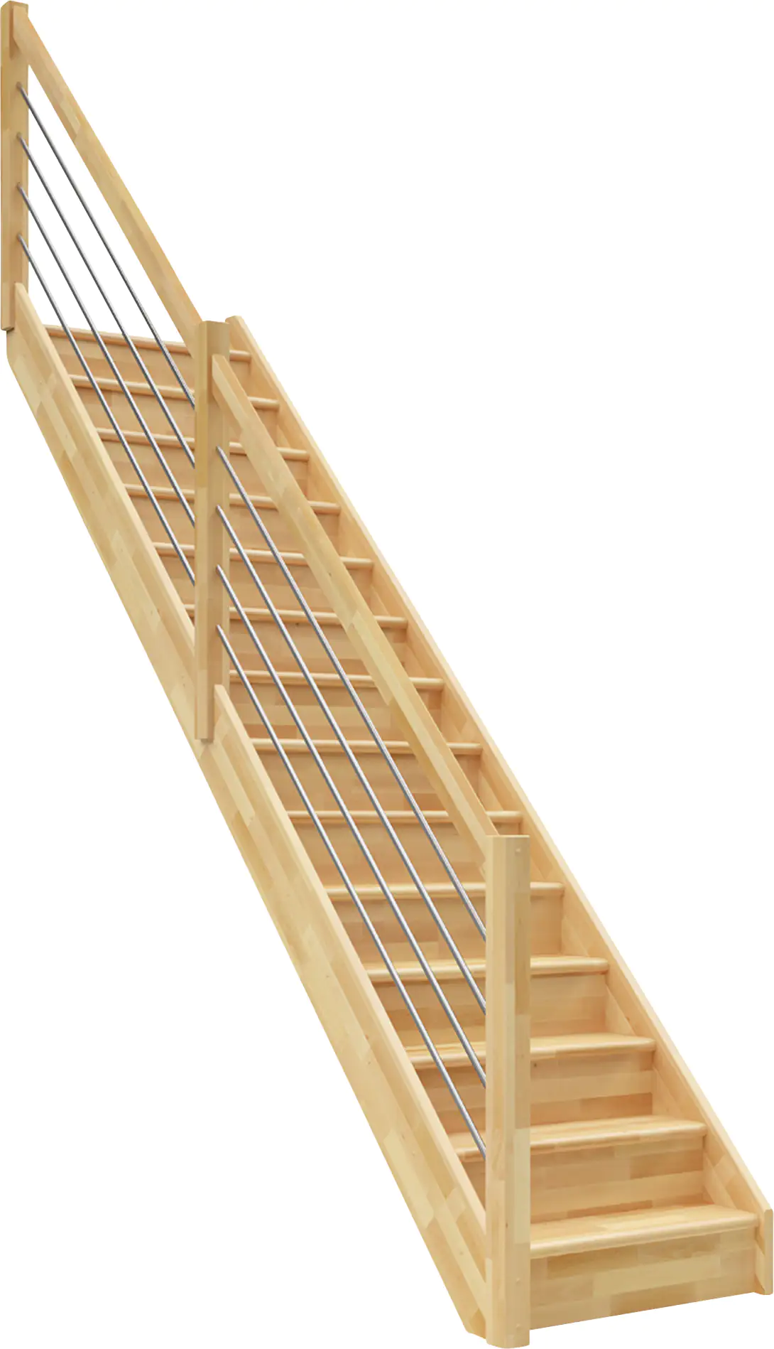 Dolle Raumspartreppen Paris gerade Buche unbehandelt inkl. Geländer