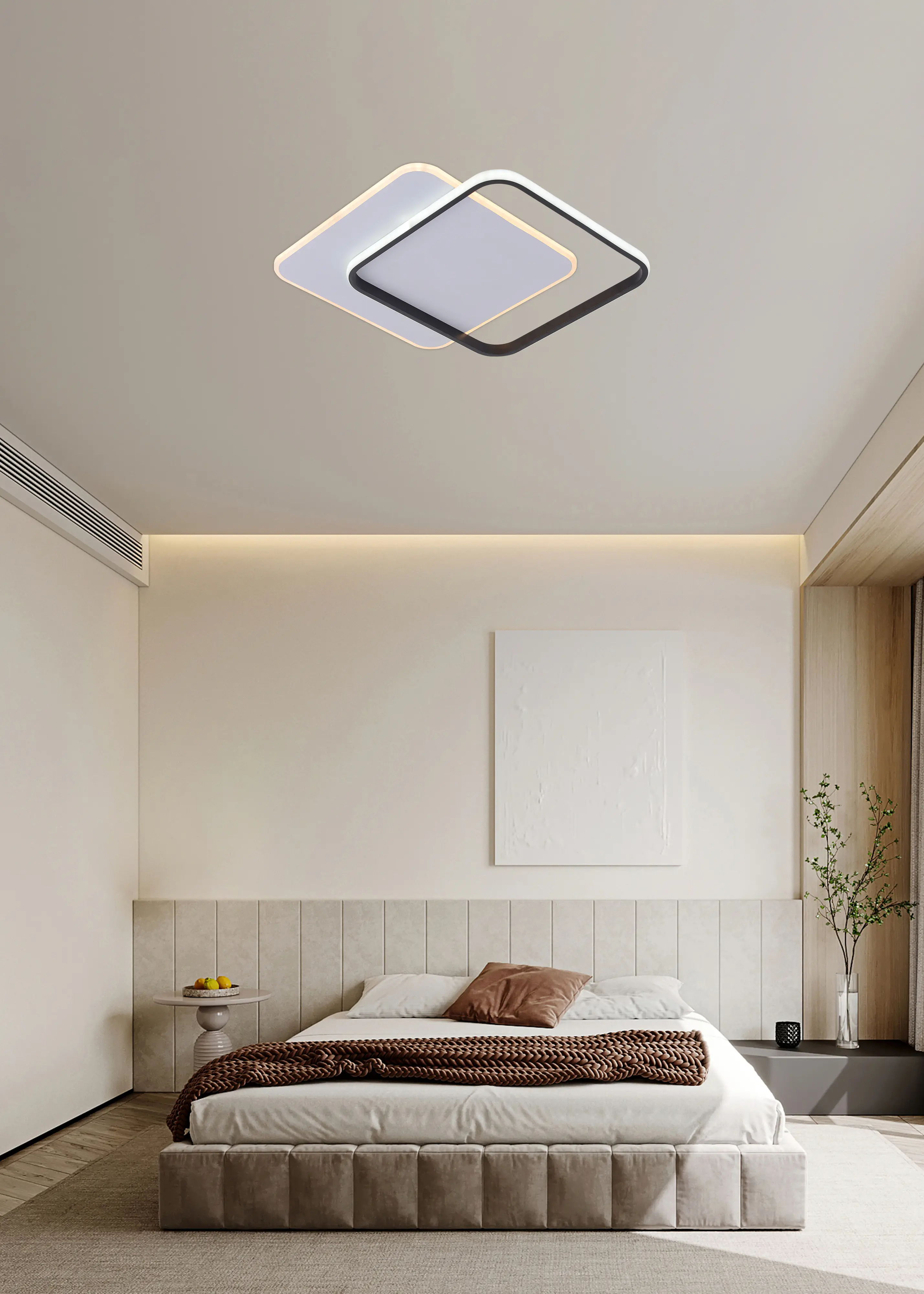 LED Deckenlampe Duo 36W schwarz 46 x 46 cm warmweiß-kaltweiß