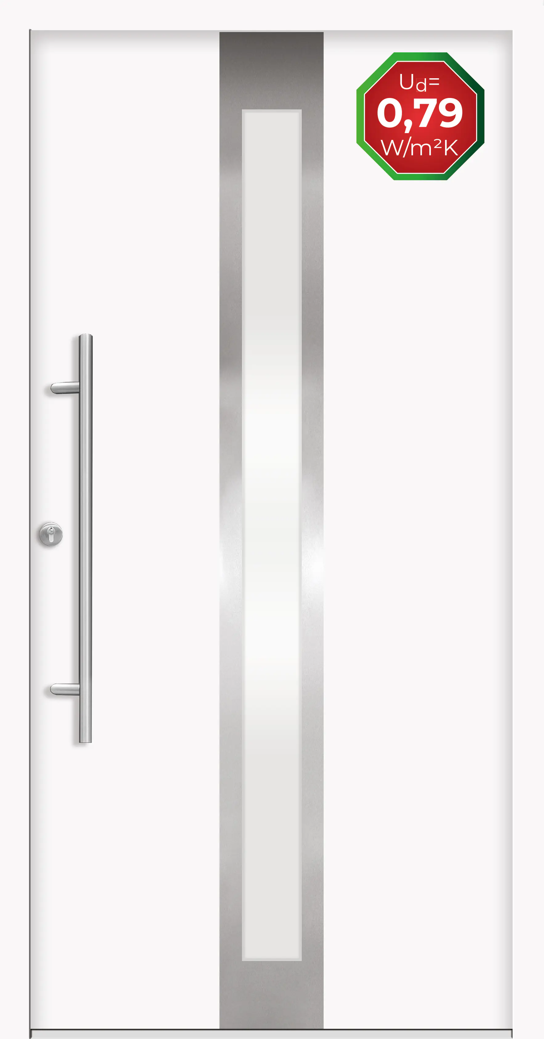 Splendoor Haustür Passivedoor Premium B01 Weiß DIN Links 110 x 210 cm