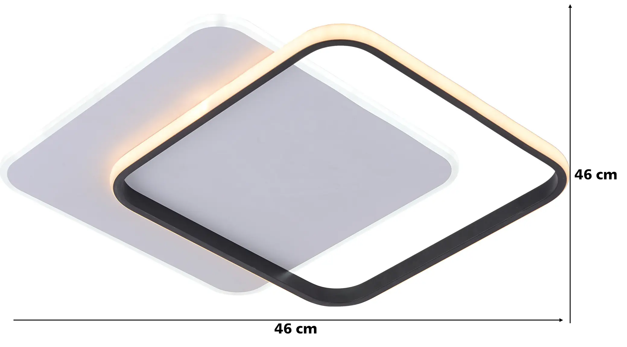 LED Deckenlampe Duo 36W schwarz 46 x 46 cm warmweiß-kaltweiß