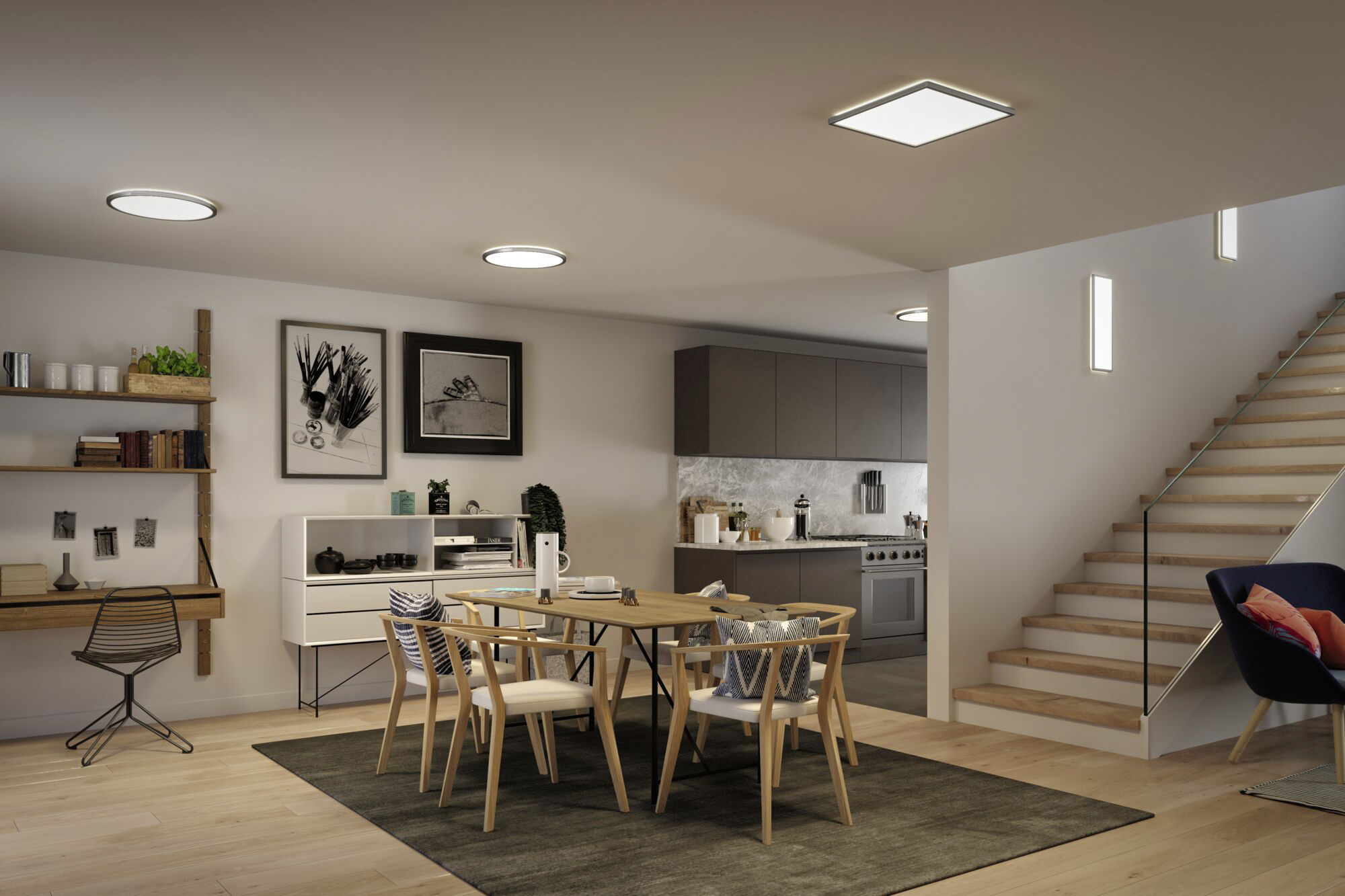 Paulmann LED Panel Atria Shine chrom-matt 42 x 42 cm neutralweiß dimmbar