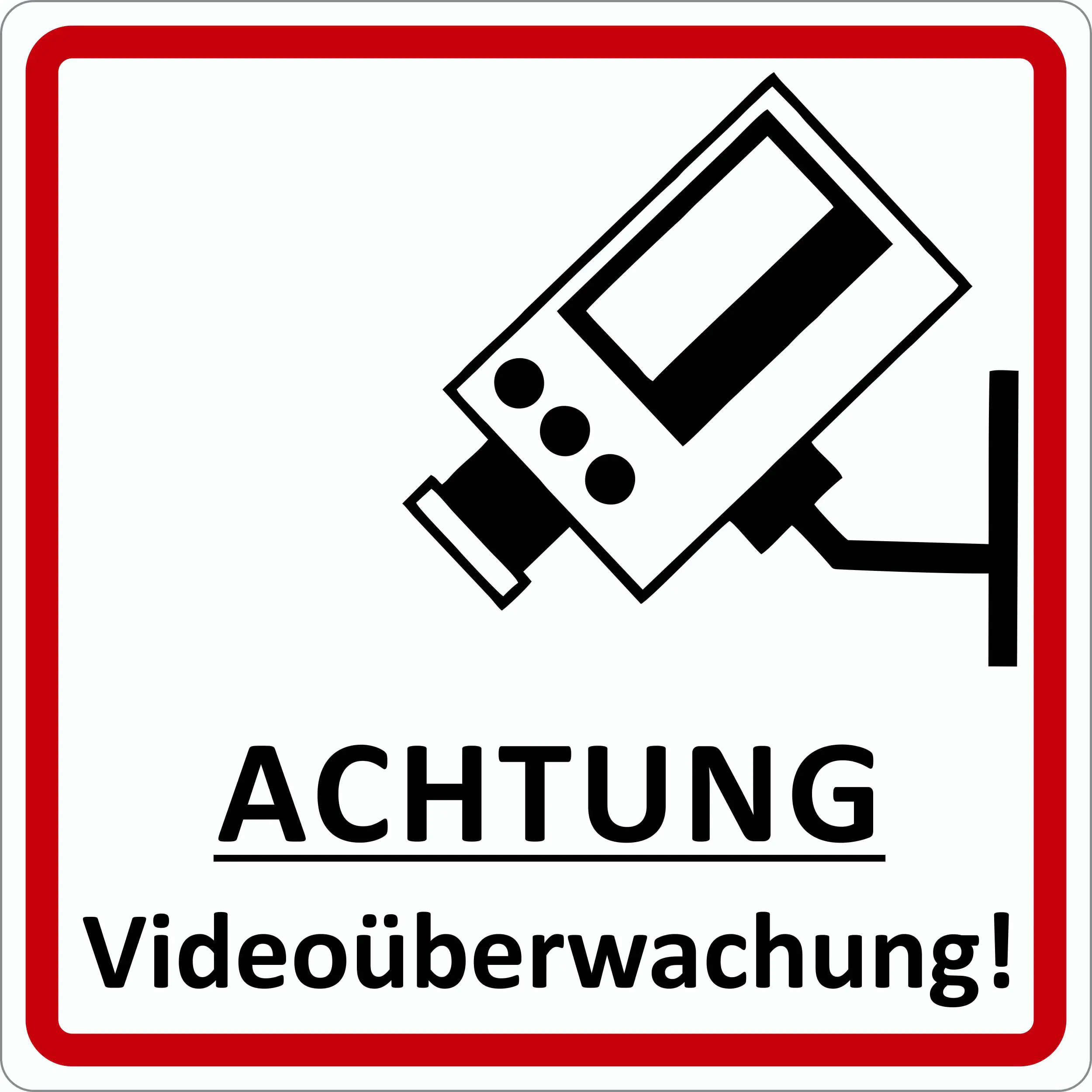 Hermann Schütz Türschild ACHTUNG Videoüberwachung! 100x100mm