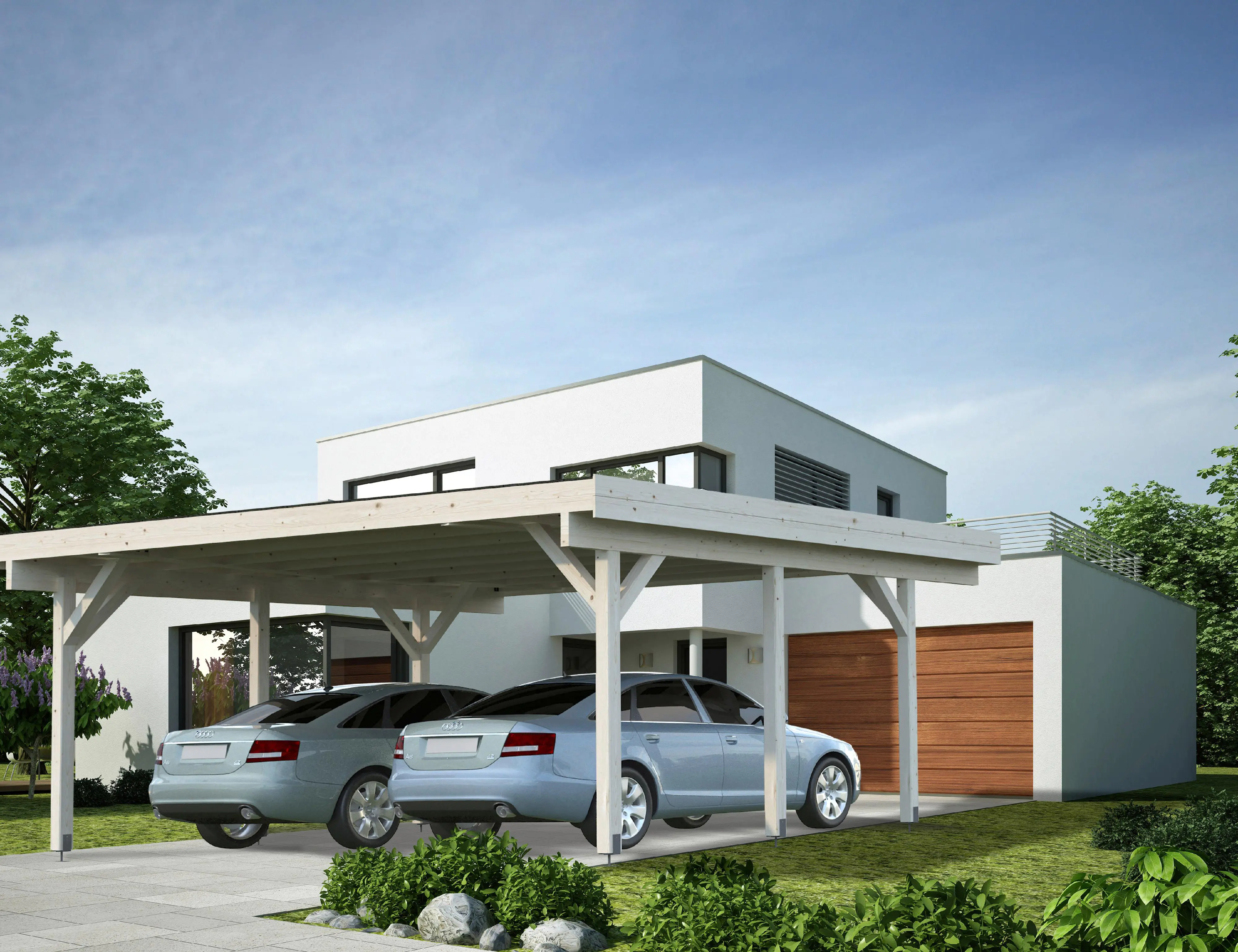 Palmako Carport Karl 555 x 372 cm naturbelassen