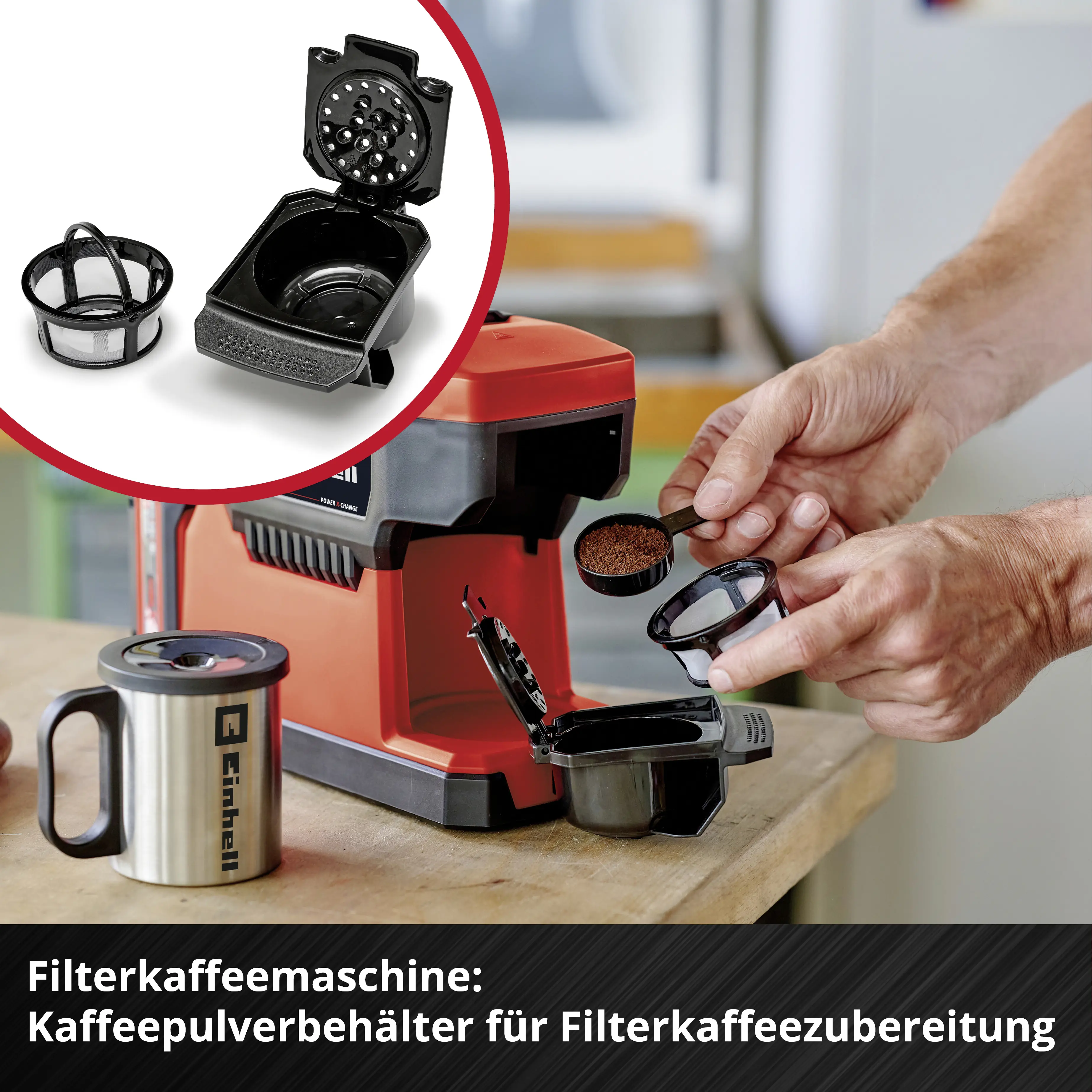 Einhell Expert Akku-Kaffeemaschine TE-CF 18 Li Solo 18 V