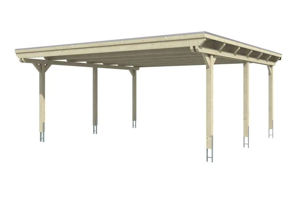 SKAN HOLZ Carport Emsland 613 x 604 cm mit Aluminiumdach