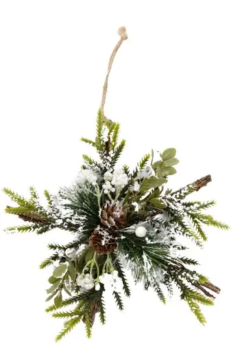 TrendLine Weihnachtsanhänger Schneeflocke 22 x 22 cm grün