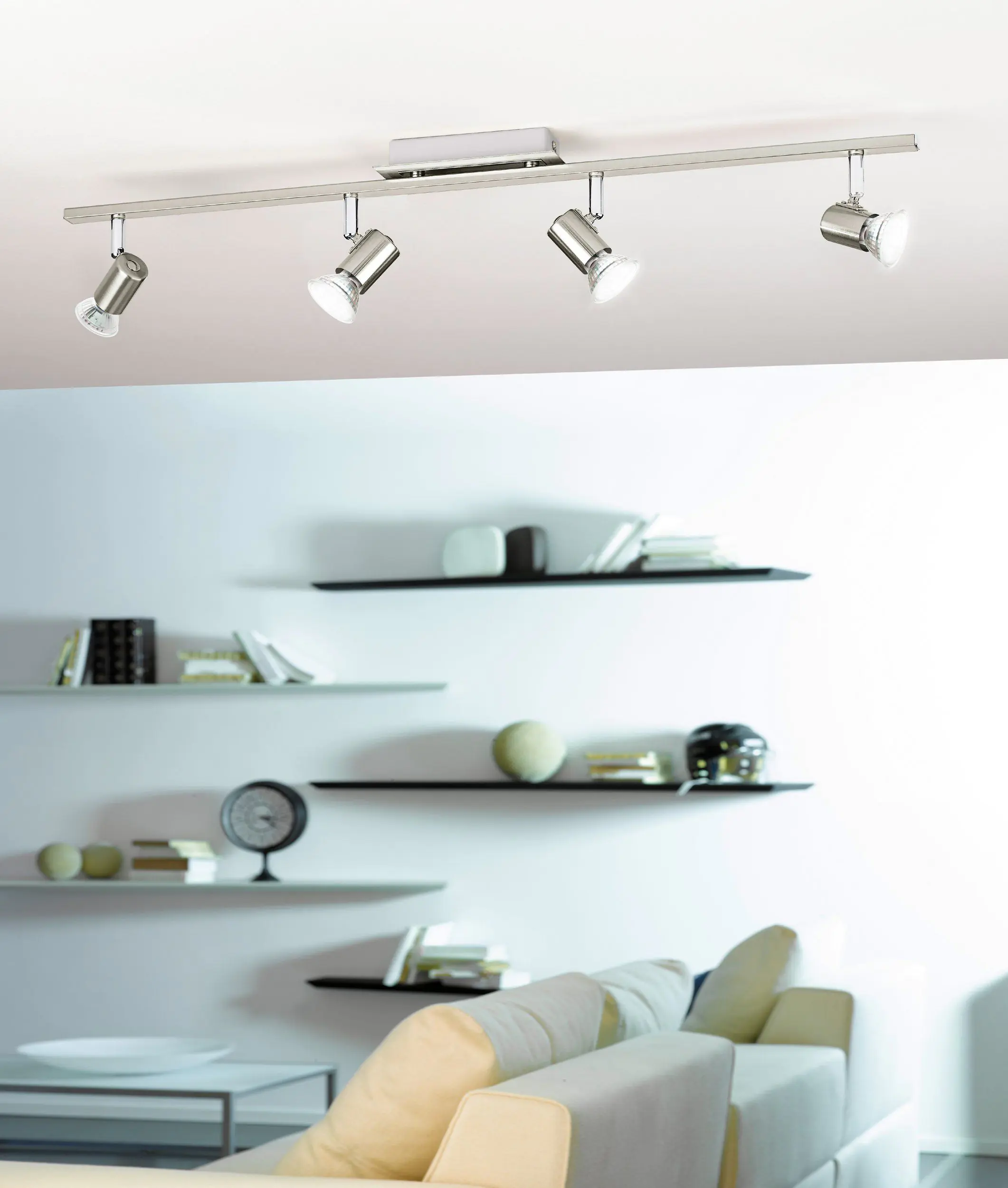 Eglo 4er LED Spot Rotello nickel-matt 78 x 7 cm GU10