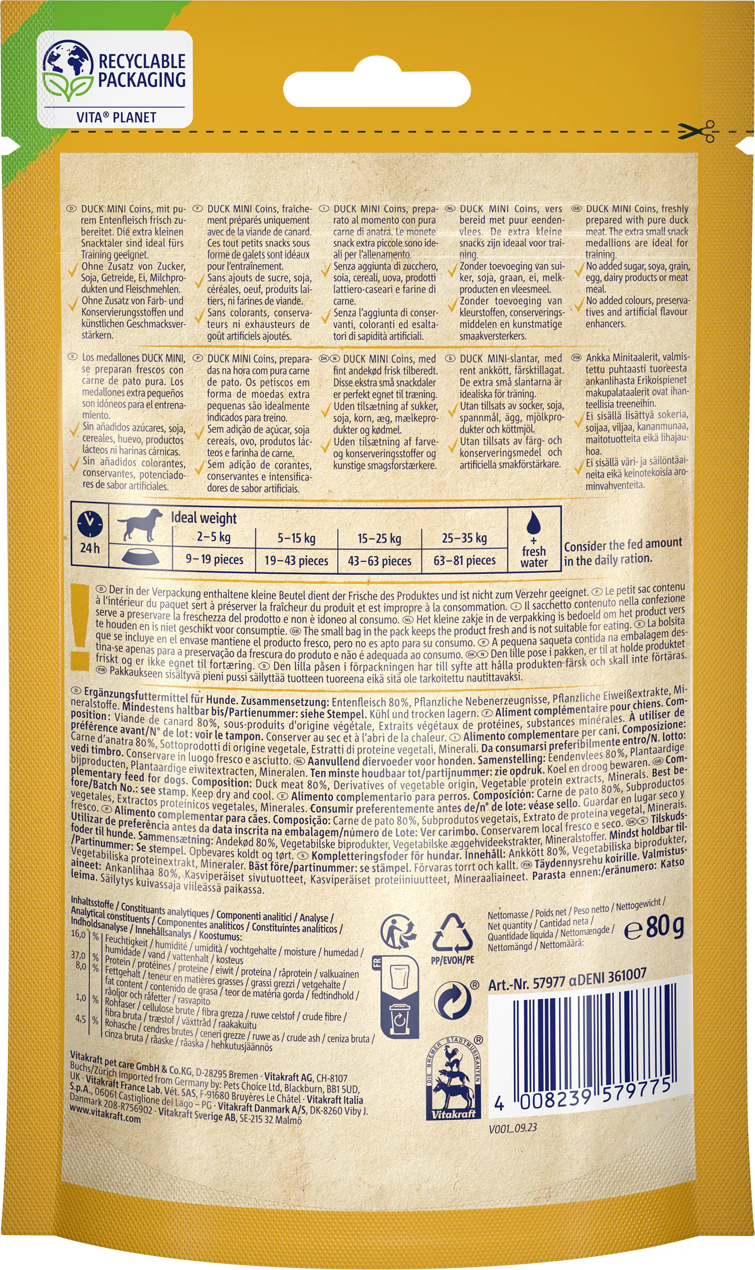 Vitakraft DUCK Mini Coins Ente 80 g