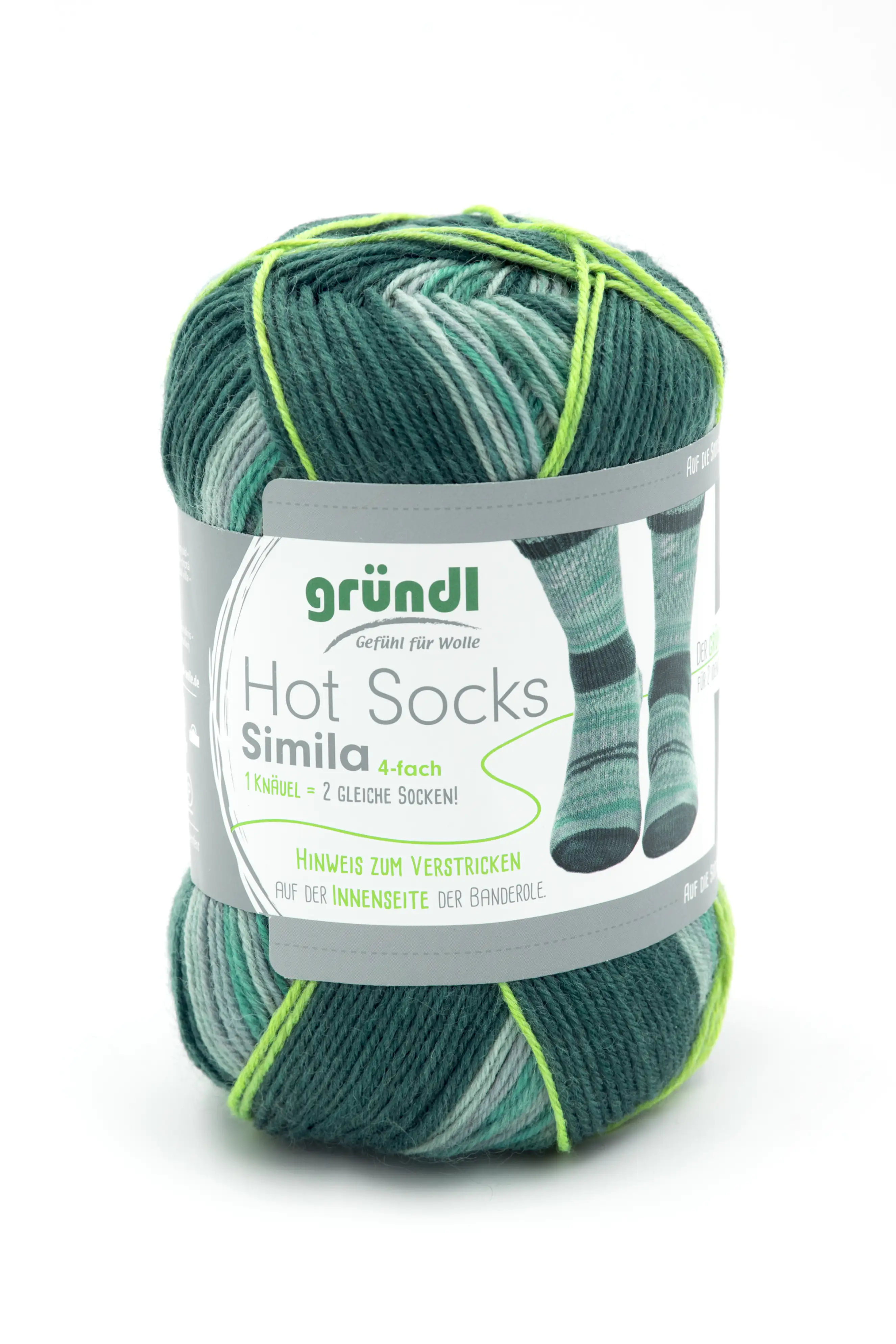 Gründl Sockenwolle Hot Socks Simila 100 g grün-mint-blau-flieder-lindgrün