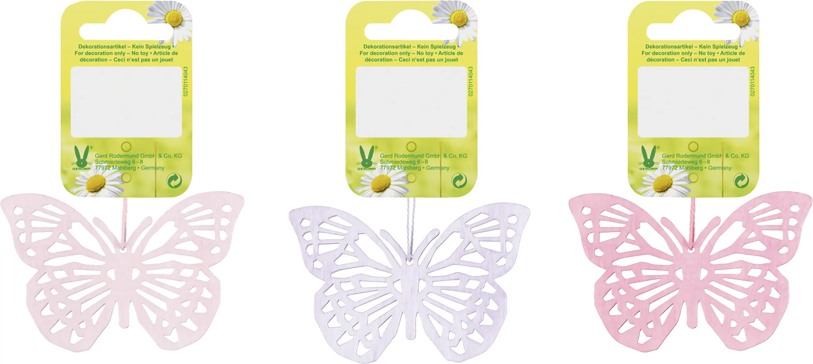 Dekohänger Schmetterling Holz rosa lila pink