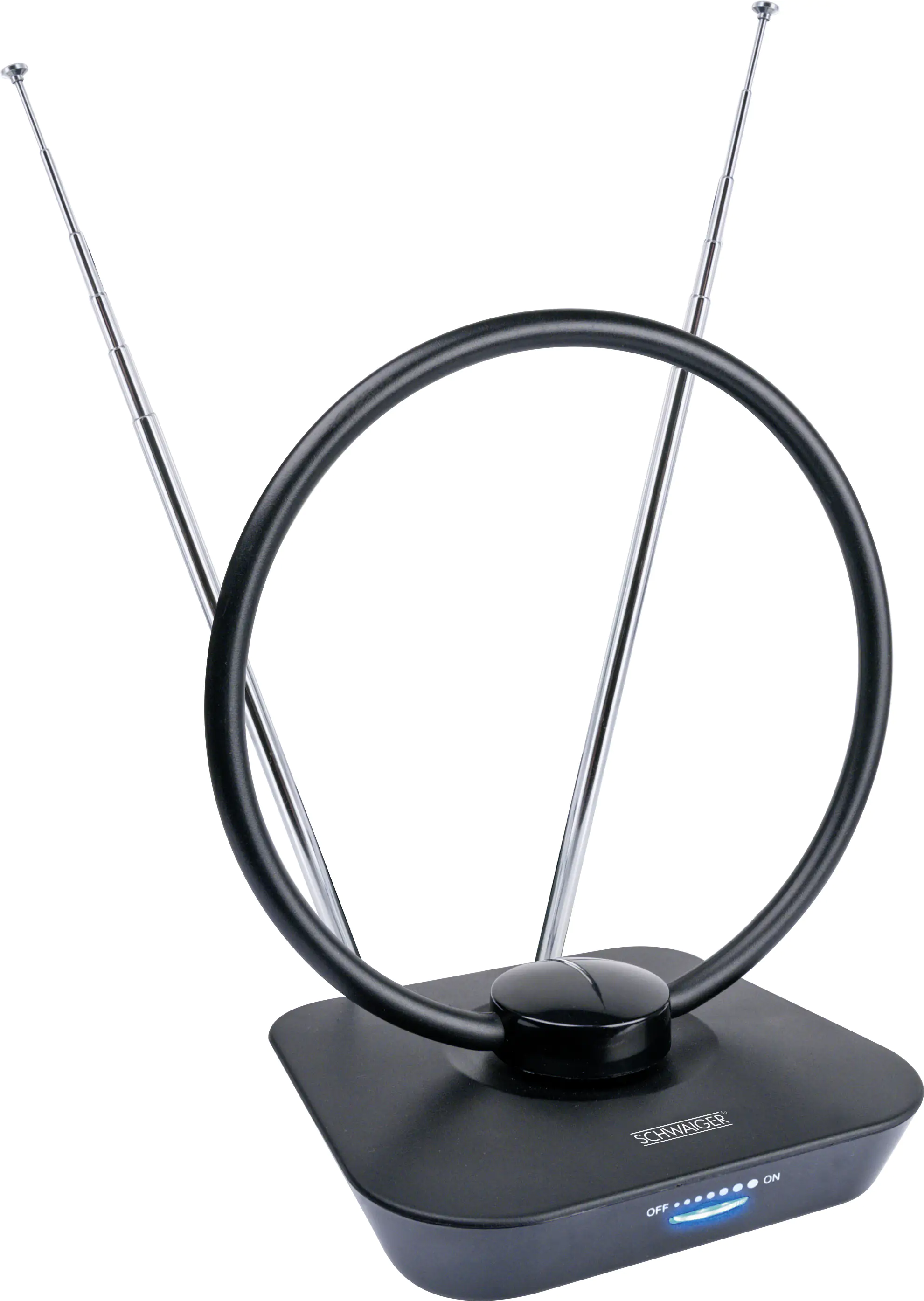 Schwaiger DVB-T2 Zimmerantenne ZA8960 013 schwarze Flachantenne für den Innenraum, aktiv Schwaiger DVB-T2 Zimmerantenne ZA8960 013 schwarze Flachantenne für den Innenraum, aktiv