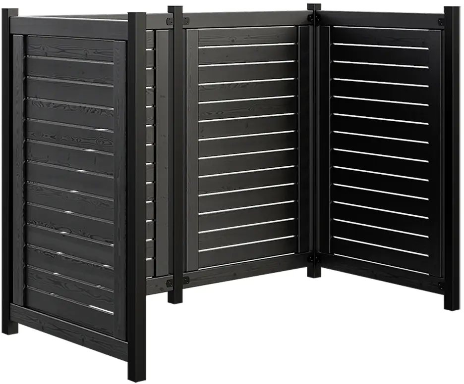 Plus Mülltonnenverkleidung Lund 165x85x124cm z/Einbetonieren   RAL 9005 Schwarz