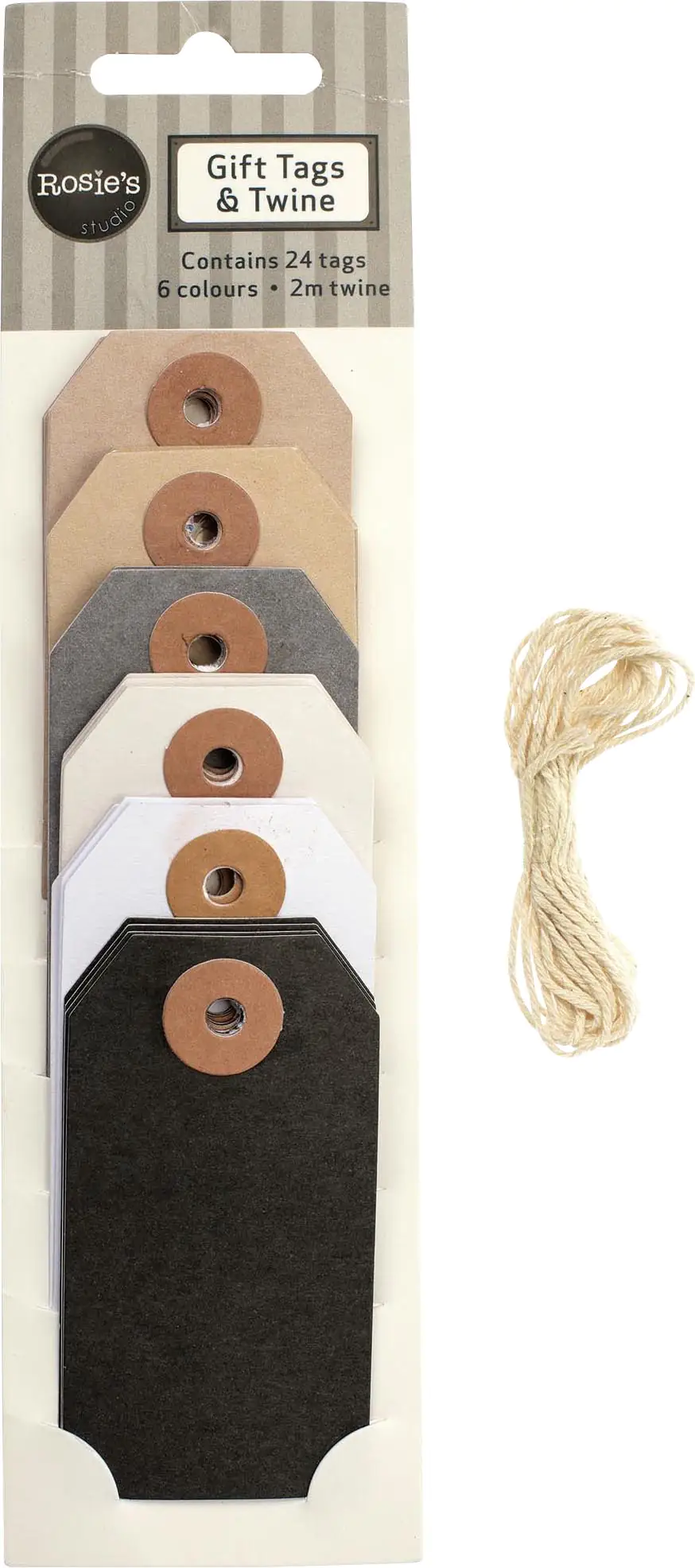 Glorex Geschenk-Anhänger Karton 9 x 4cm, 6 Farben x 4 Stück