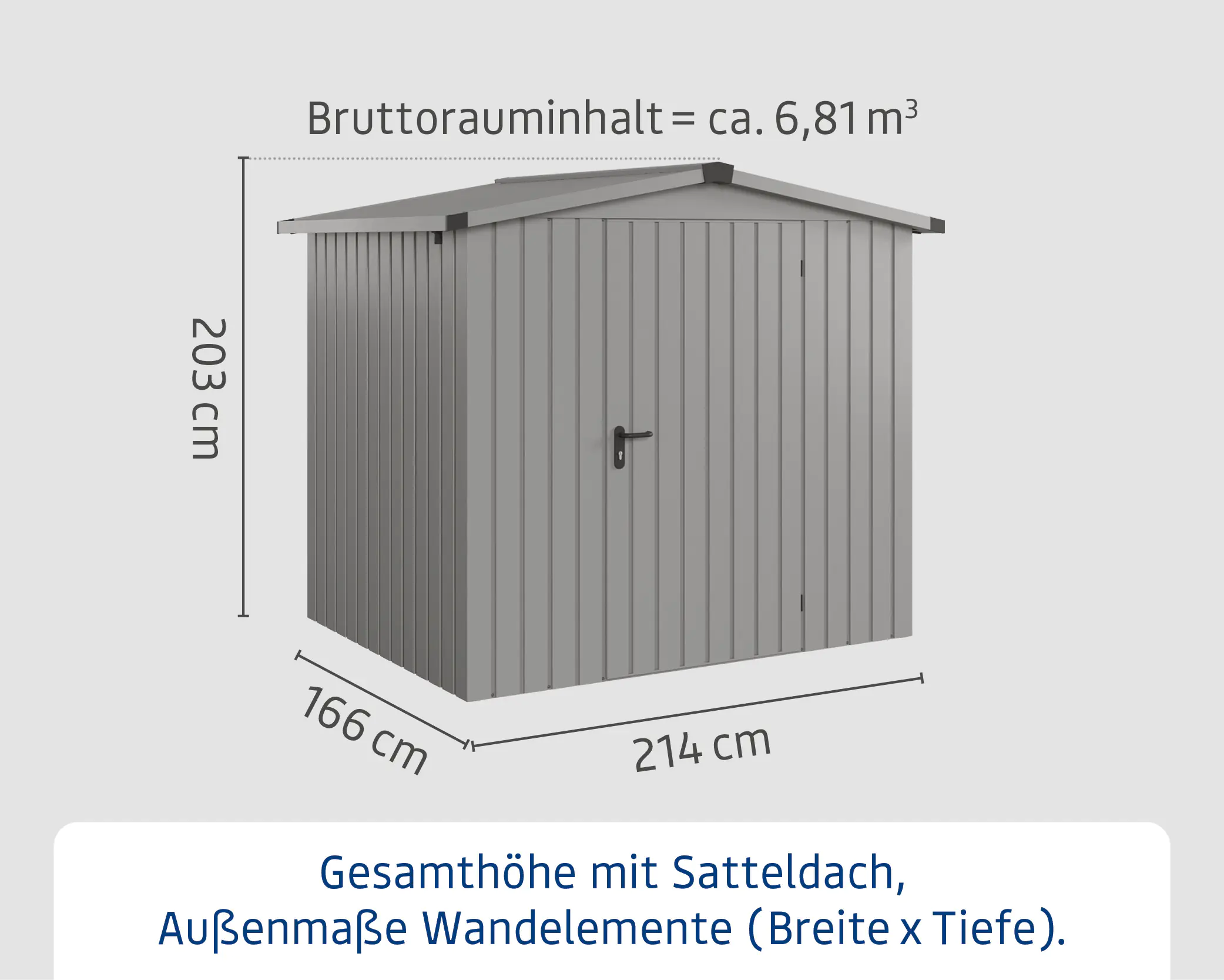 EcoStar Metallgerätehaus Euroline ESD4 graualuminium 214 x 166 cm 1-flg. EcoStar Metallgerätehaus Euroline ESD4 graualuminium 214 x 166 cm 1-flg.