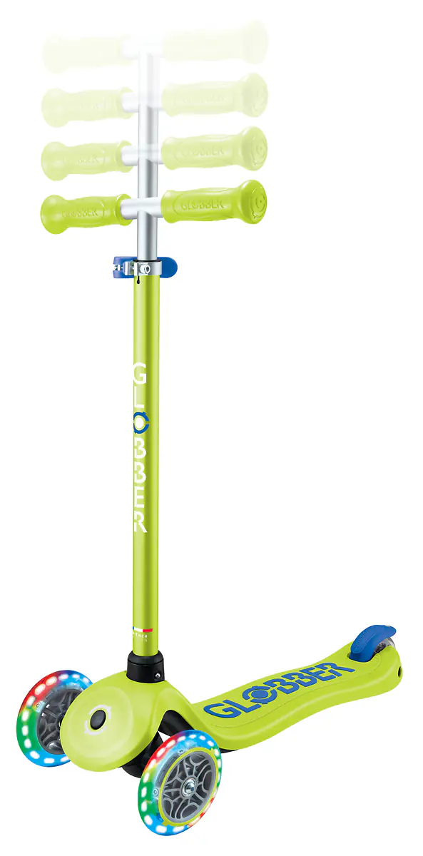 Globber Scooter für Kinder mit Leuchtrollen Primo Plus Lights neongelb