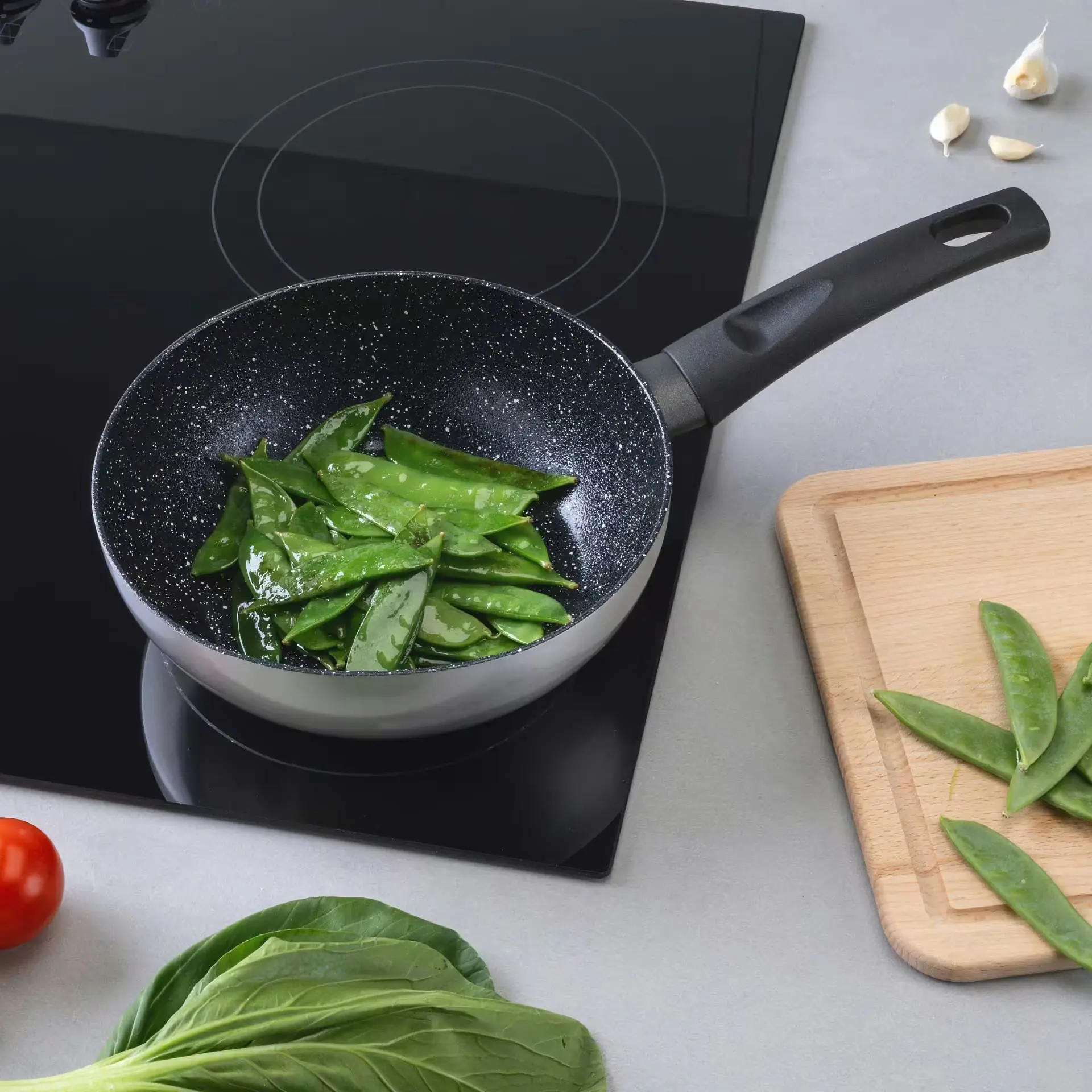 Fackelmann Wokpfanne Crisp Ø 20 cm silber/schwarz