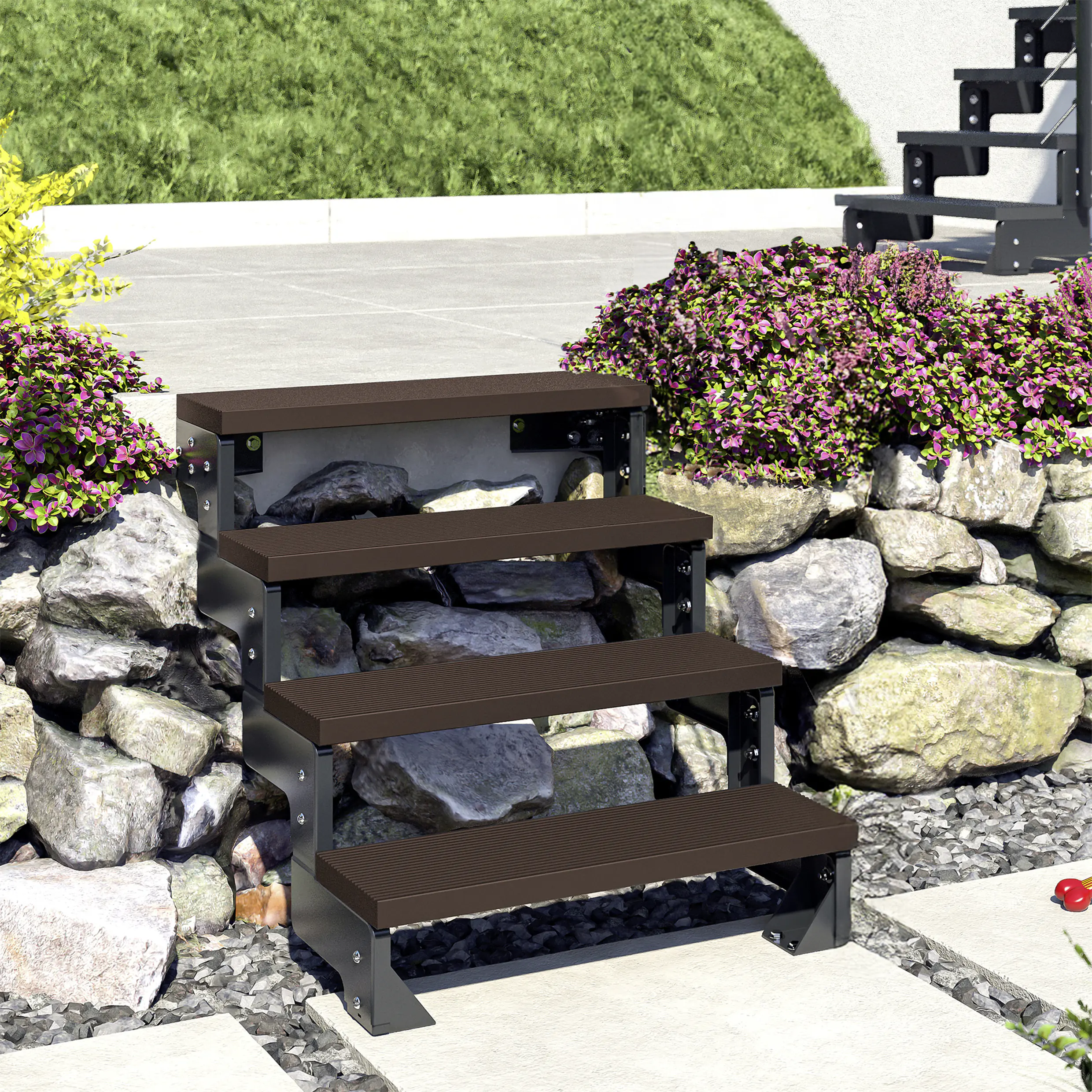 Dolle Außentreppe Trimax Gardentop 2 Stufen 80 cm ohne Geländer dunkelbraun