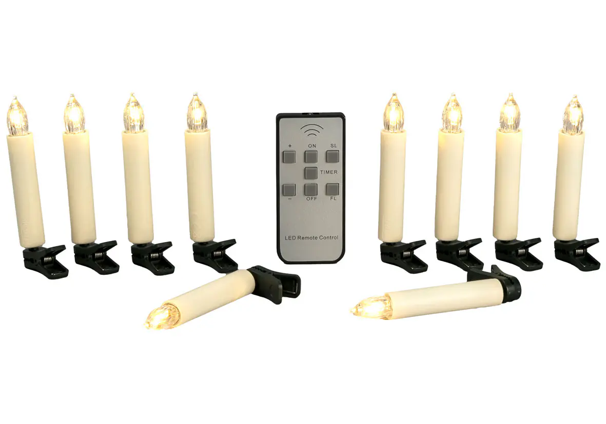 Konstsmide Mini-Batteriekerzen mit Fernbedienung 10er Set 