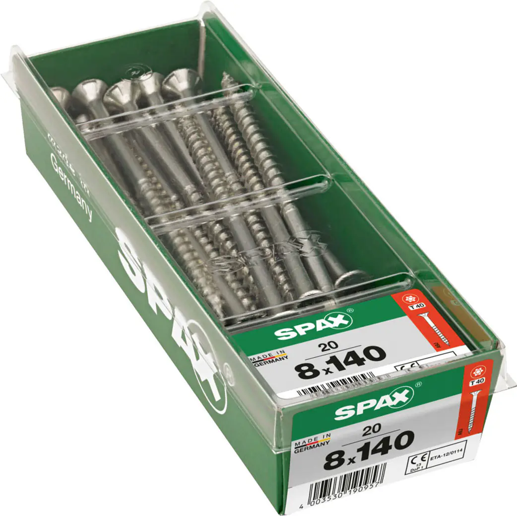 Spax Holzbauschrauben 8 x 140 mm T40 Teilgewinde - 20 Stk. 