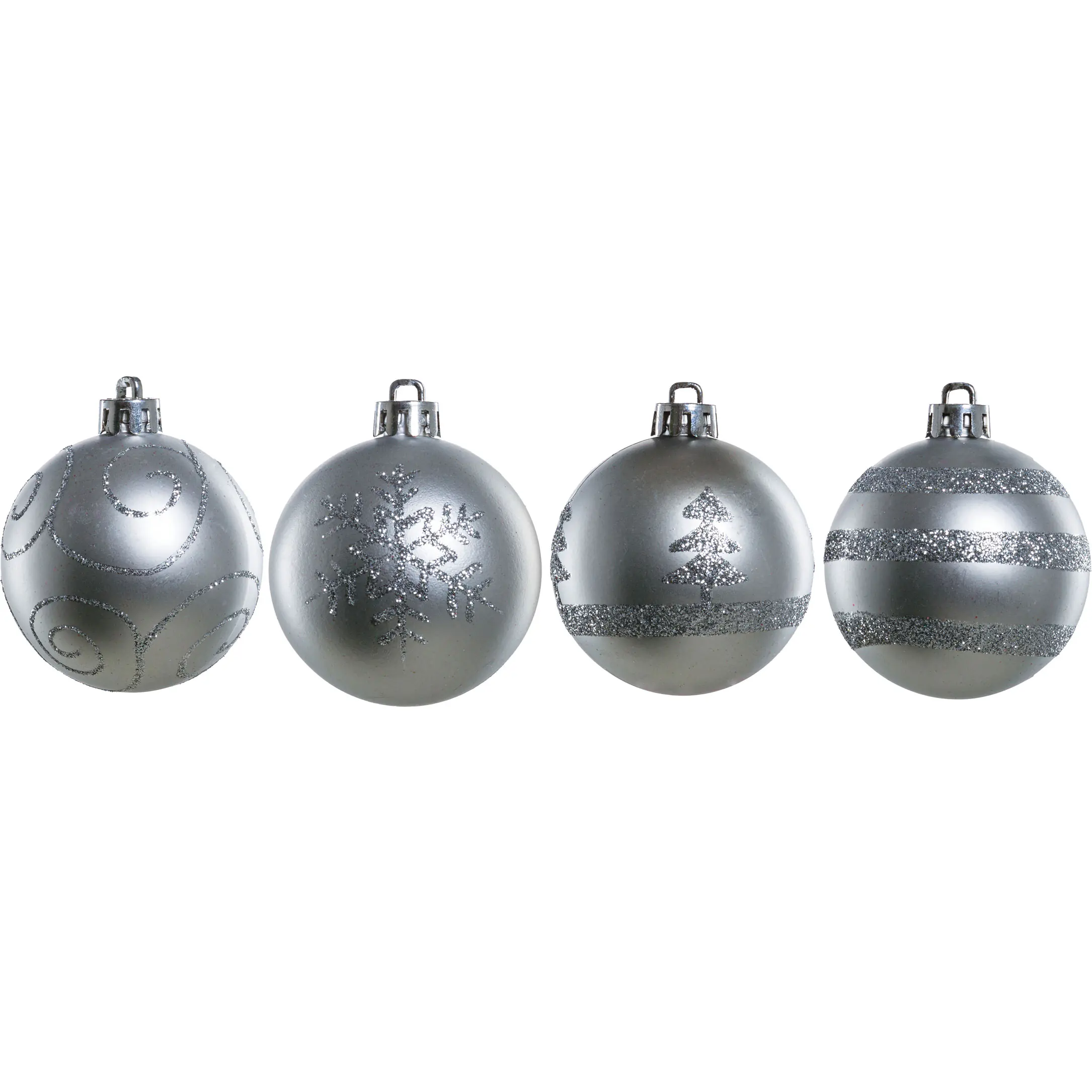 TrendLine Weihnachtskugeln bruchfest, langlebig Ø 6 cm silber mattiert 6 Stück