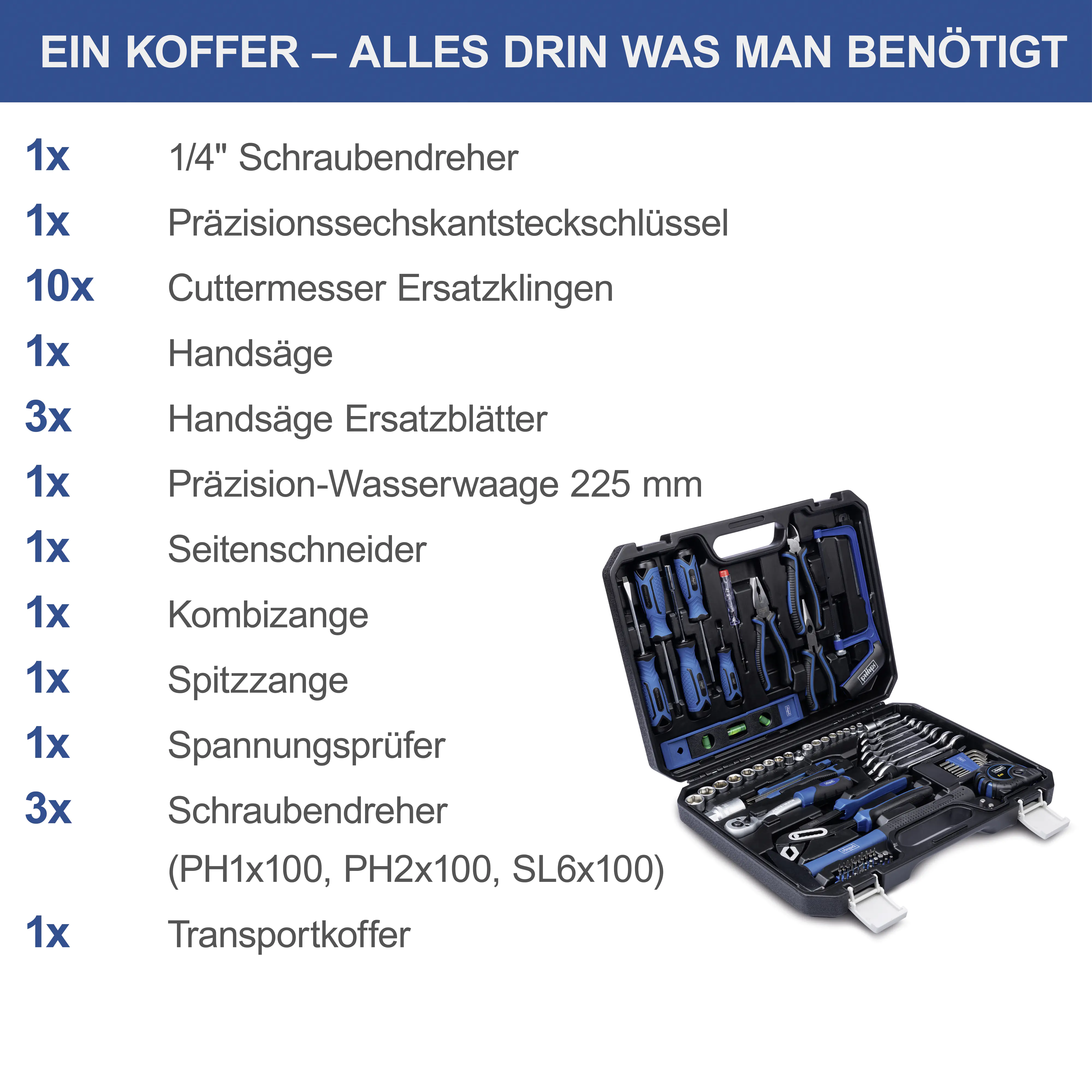 Scheppach Werkzeugkoffer WZK120 97-teilig Scheppach Werkzeugkoffer WZK120 97-teilig