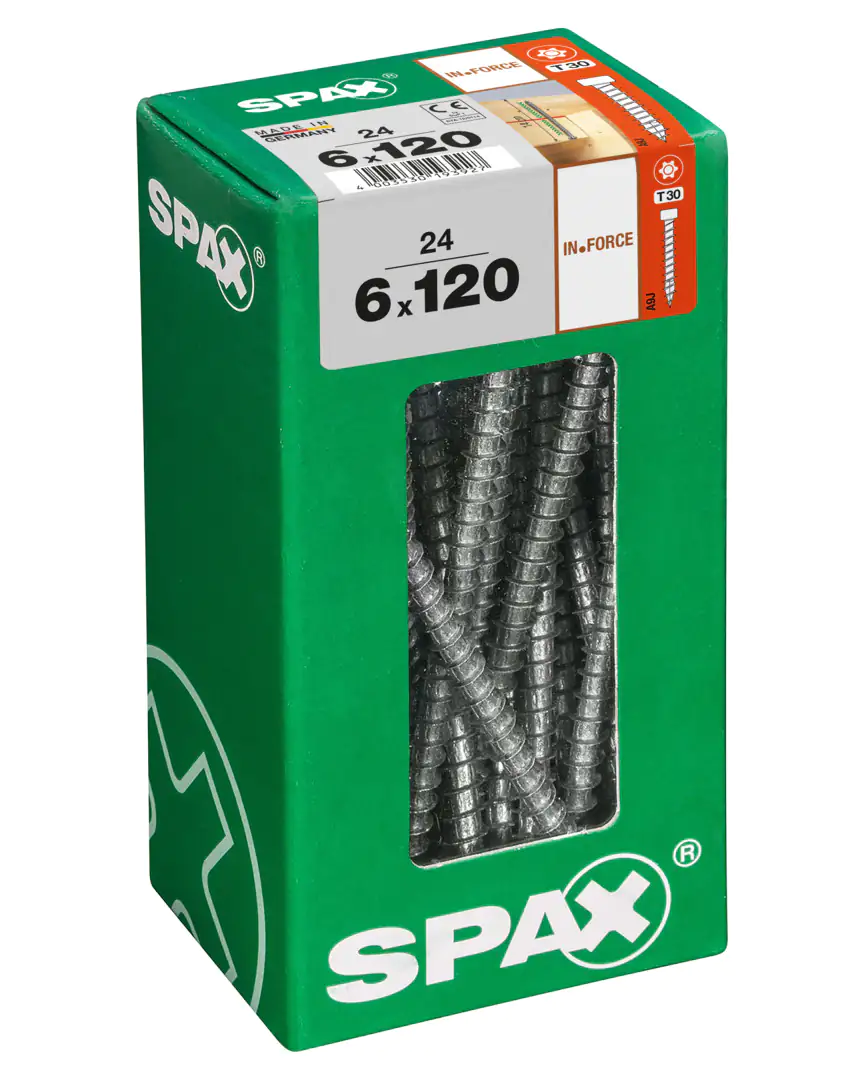 Spax Holzbauschrauben 6.0 x 120 mm TX 30 Zylinderkopf - 24 Stk.