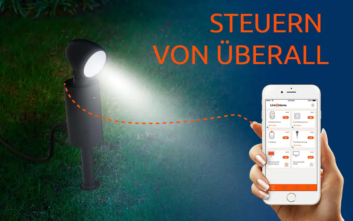 Link2Home WiFi LED Außen-Strahler 3+3 x 1W anthrazit