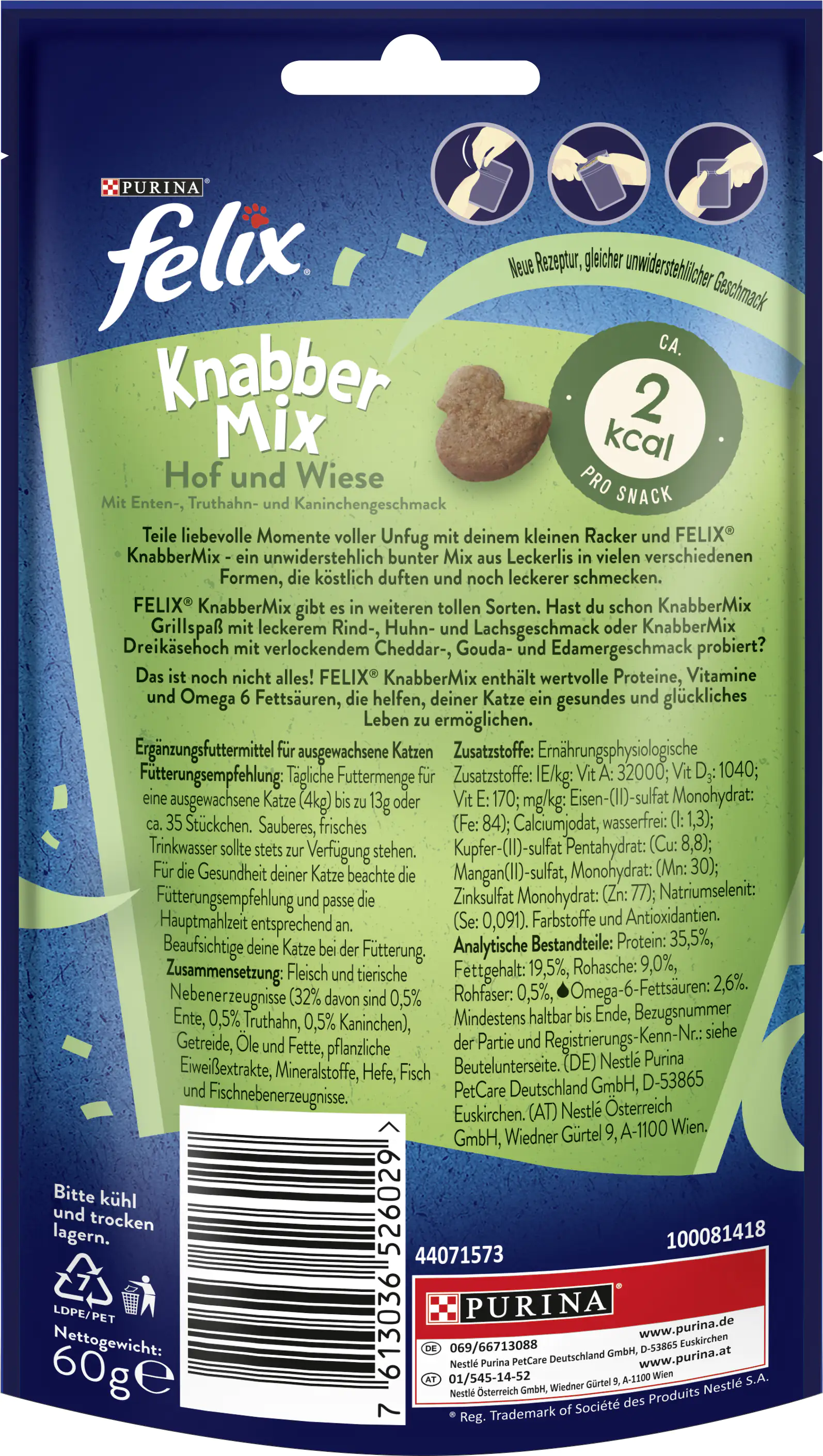 Felix Knabbermix Katzensnack Hof & Wiese 45g Felix Knabbermix Katzensnack Hof & Wiese 45g