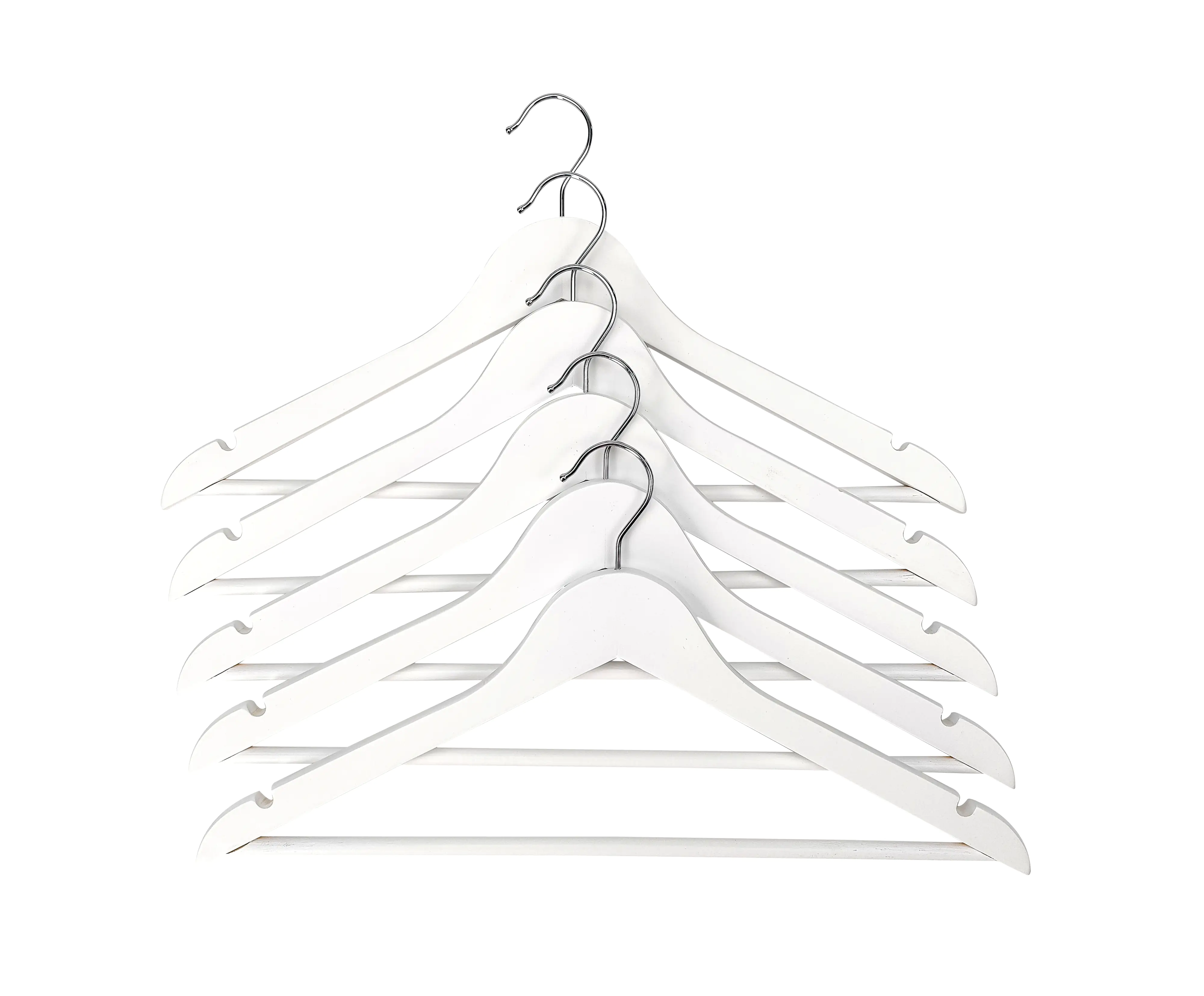 TrendLine Kleiderbügel Holz weiß mit Steg 5er Pack  TrendLine Kleiderbügel Holz weiß mit Steg 5er Pack