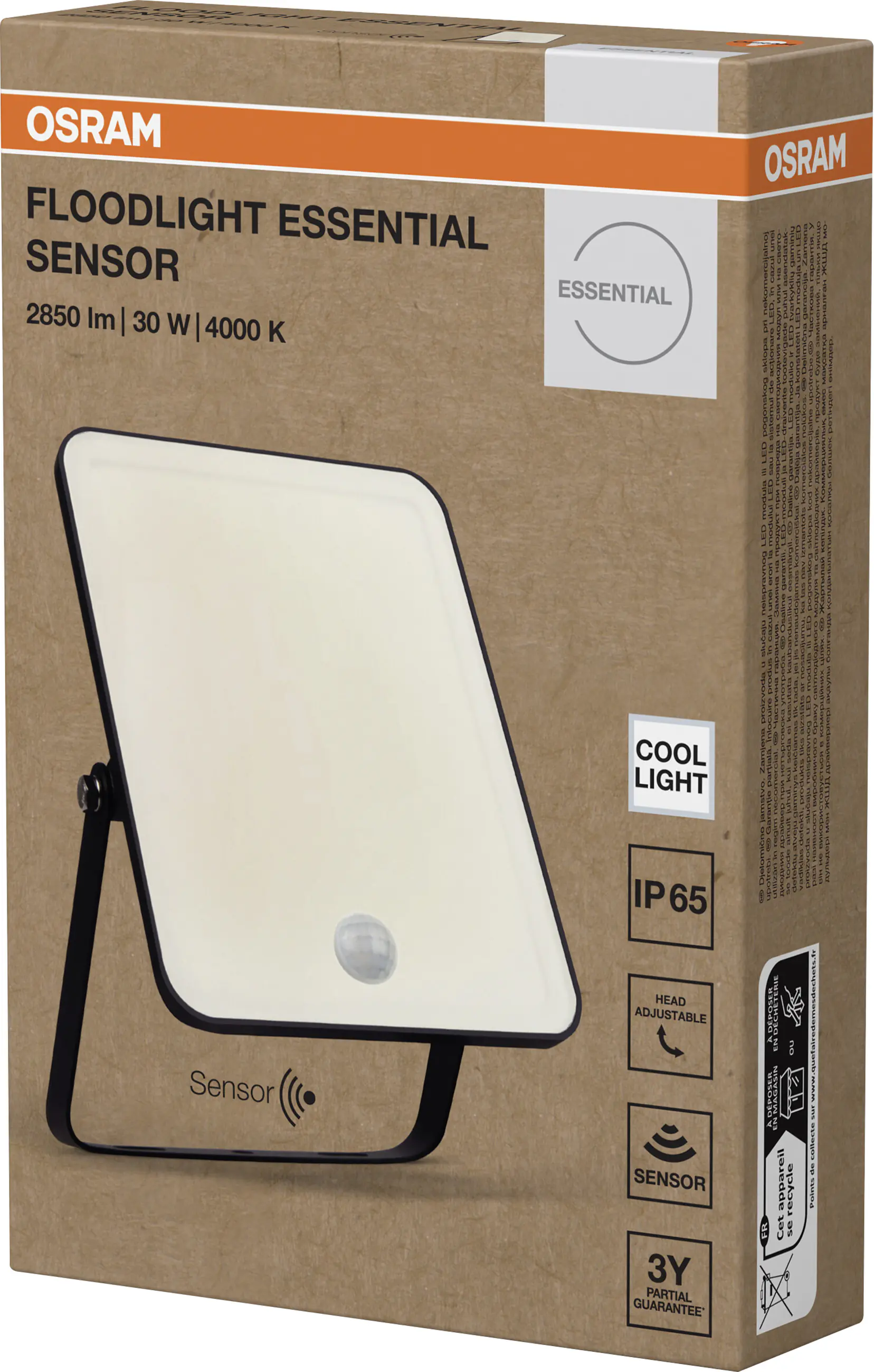 Osram LED-Außenleuchte Floodlight Essential mit Bewegungsmelder 18,6 cm neutralweiß schwarz