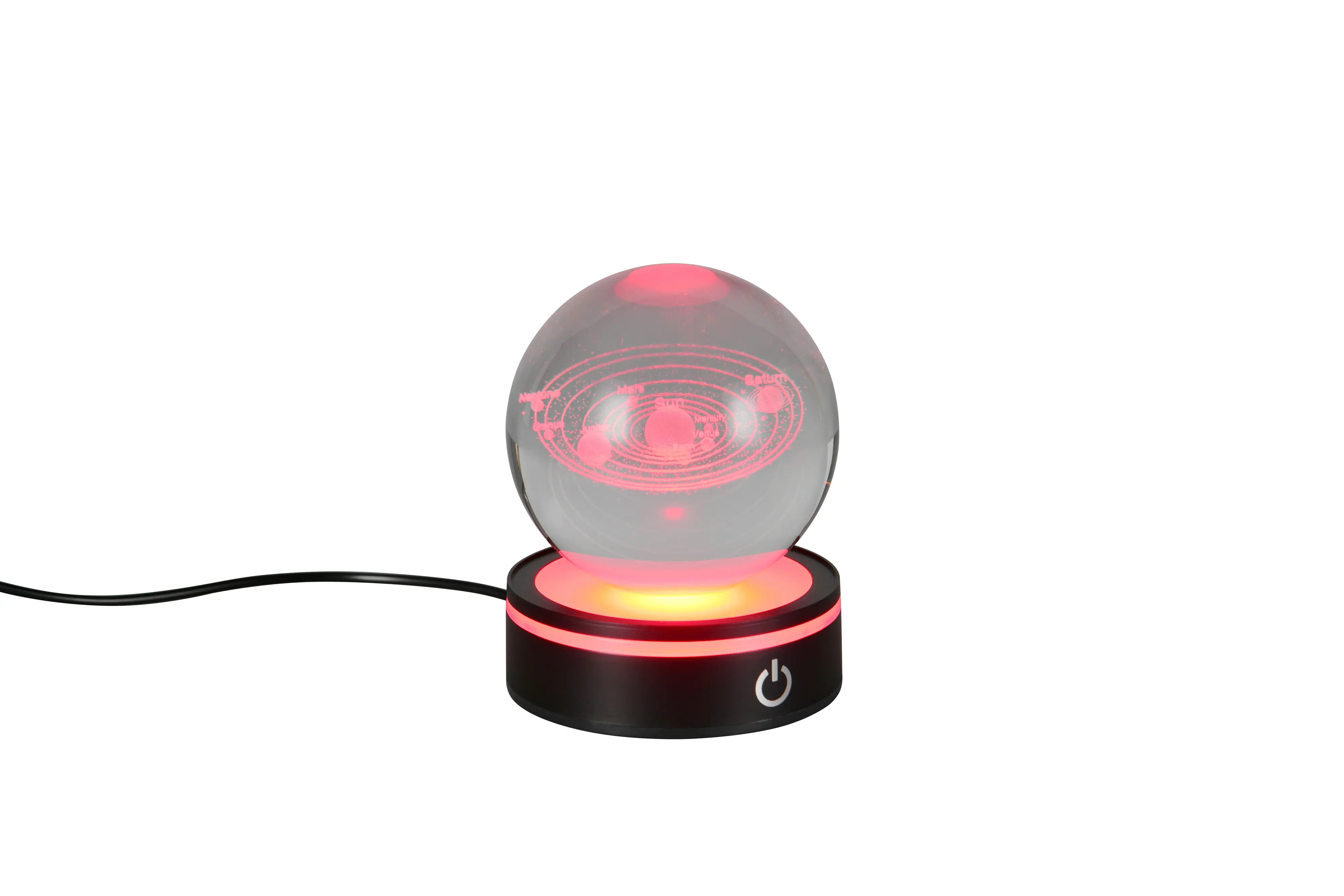 Reality LED-Tischleuchte Rosebud Fun Planeten Ø 8 cm  kaltweiß schwarz matt