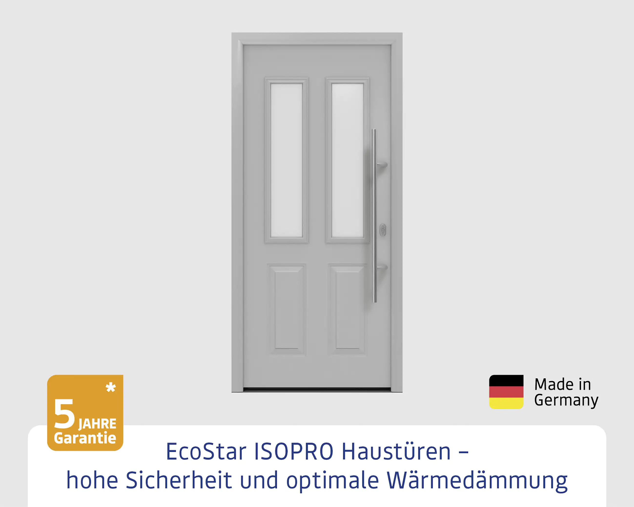 EcoStar Haustür ISOPRO IP 410S weißaluminium 110 x 210 cm EcoStar Haustür ISOPRO IP 410S weißaluminium 110 x 210 cm