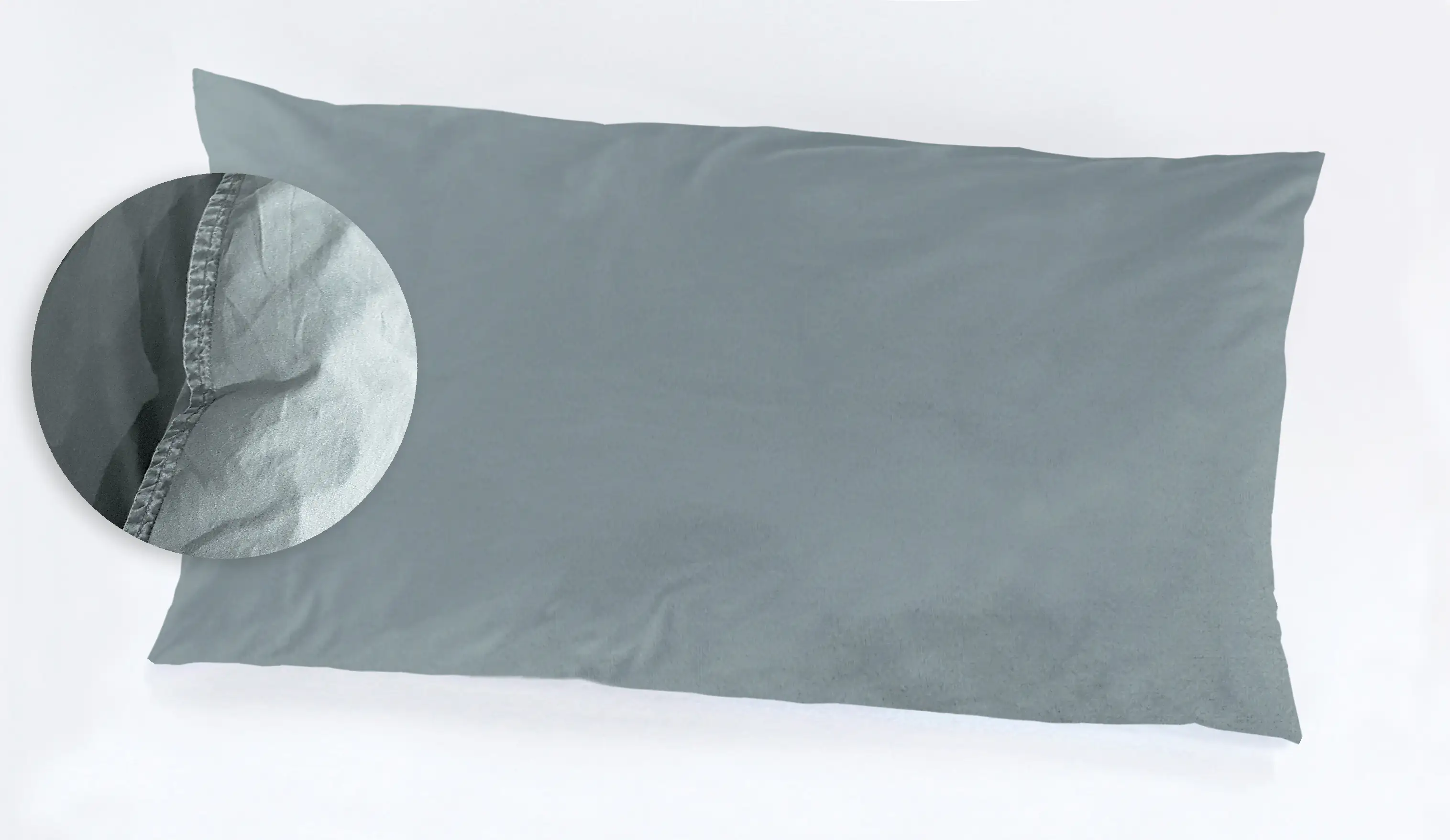 Vario Kissenbezug Renforce Stone Washed graugrün, 40 x 80 cm