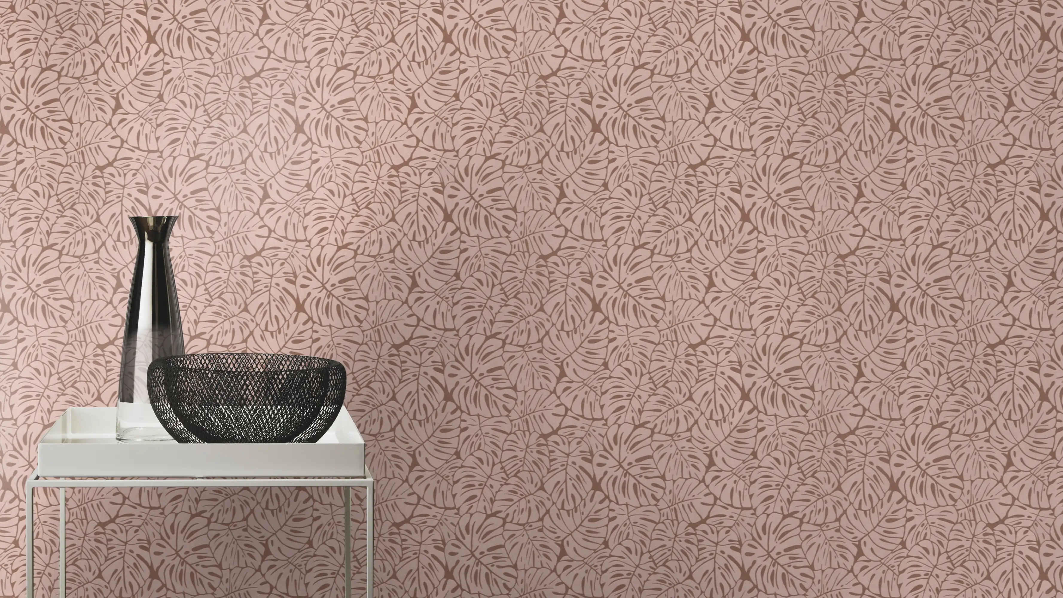 4000441541540_3 Rasch Vliestapete 541540 Rock'n Roll fensterblatt rosa 10,05 x 0,53 m