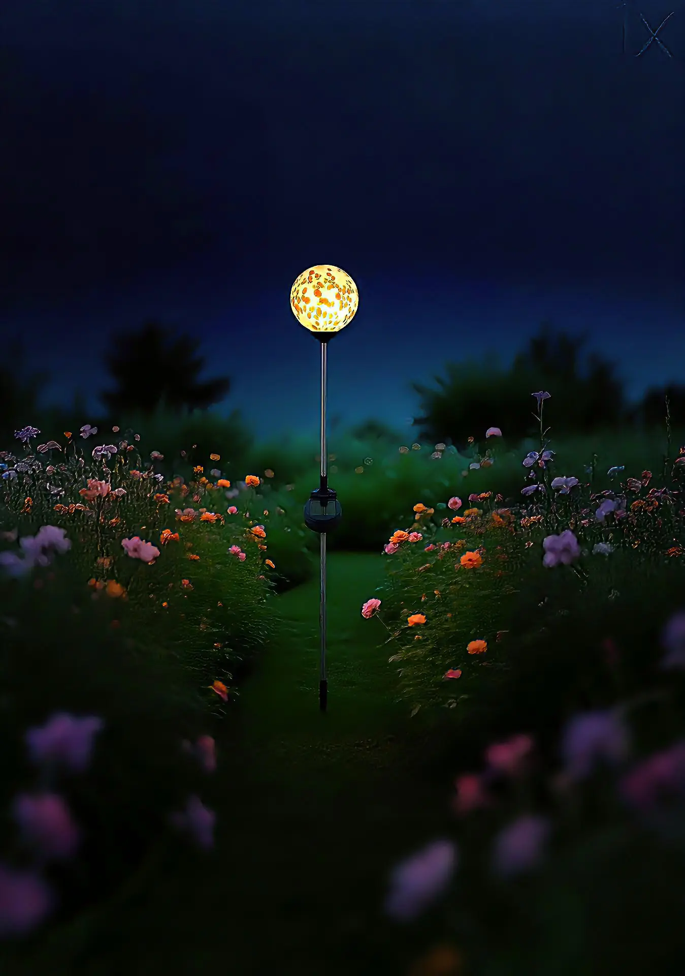 Dapo LED Solarleuchte Glaskugel mit Erdspieß weiß