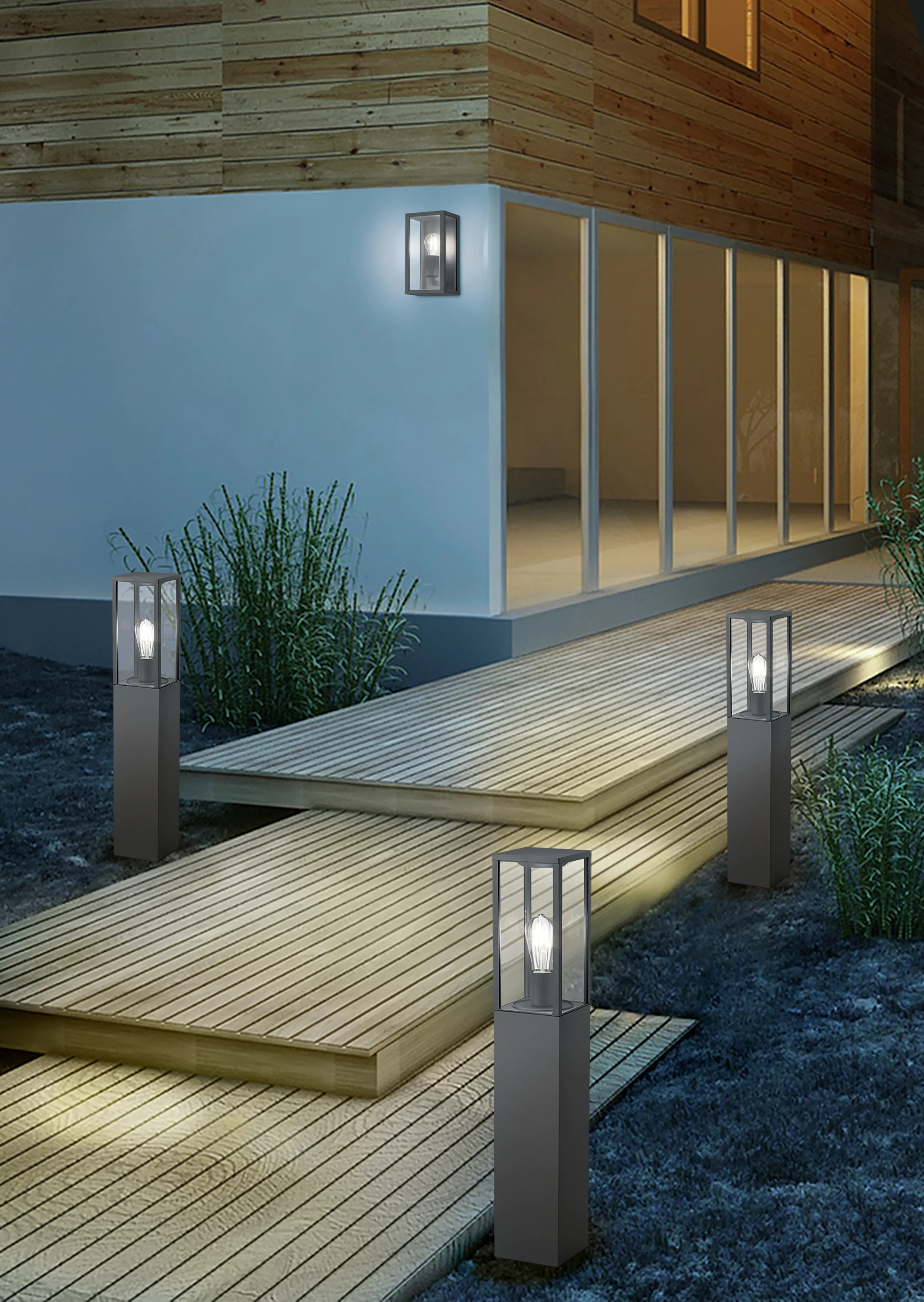 Trio Leuchten Außen-Wandleuchte Garonne E27 anthrazit