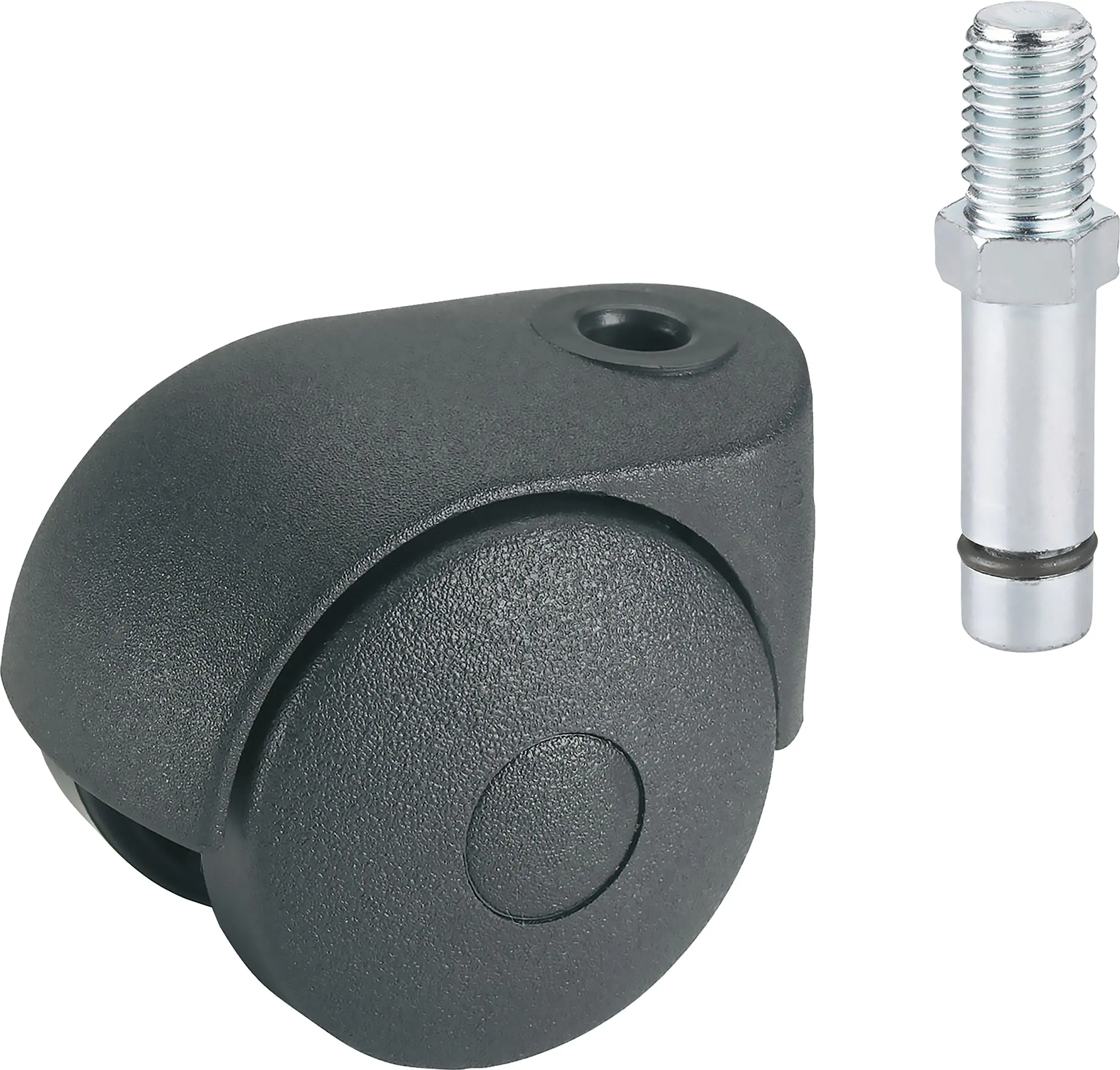 Doppelrolle Ø 50 mm für normale Böden mit Gewindestift Tragkr. 30 kg