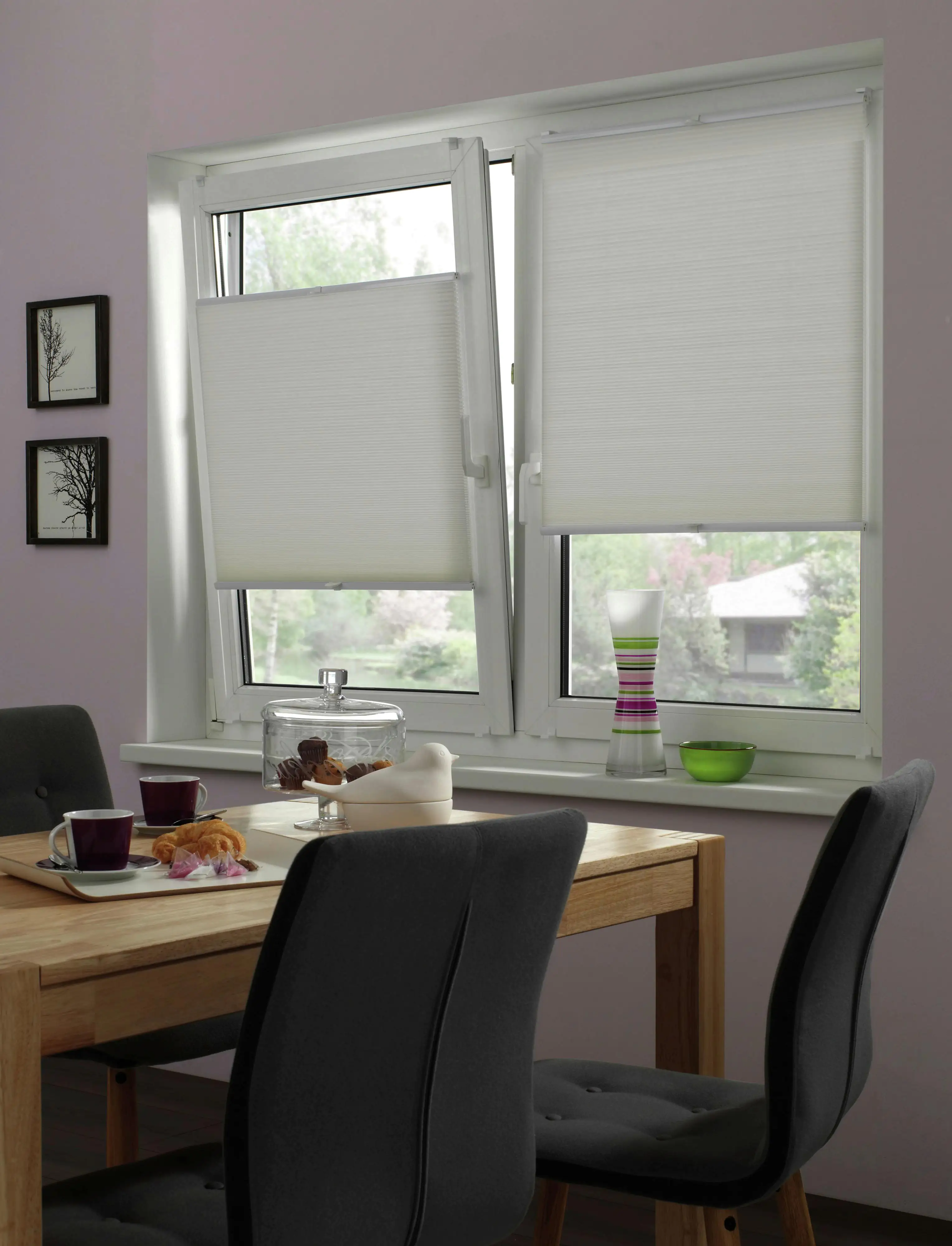 Gardinia Waben-Verdunklungsplissee weiß Concept